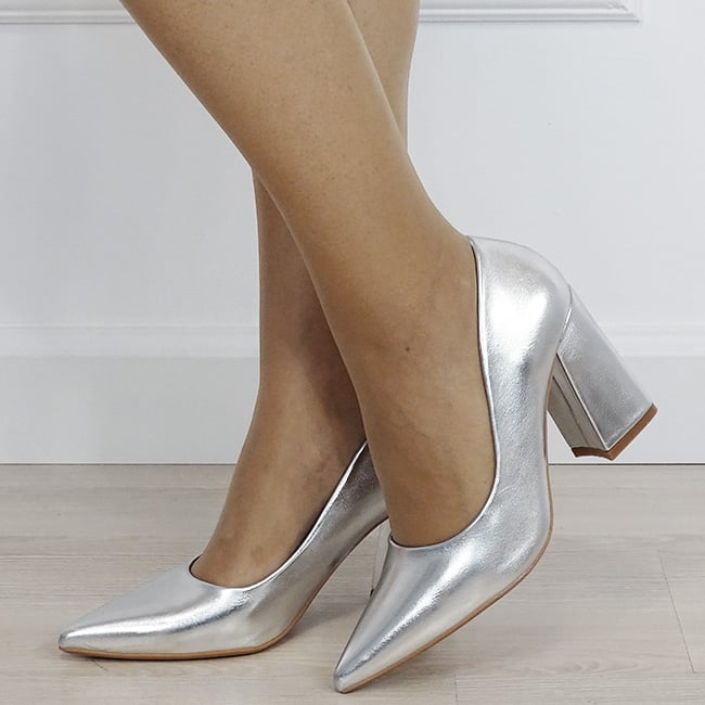Pantofi argintii eleganti 8723 04
