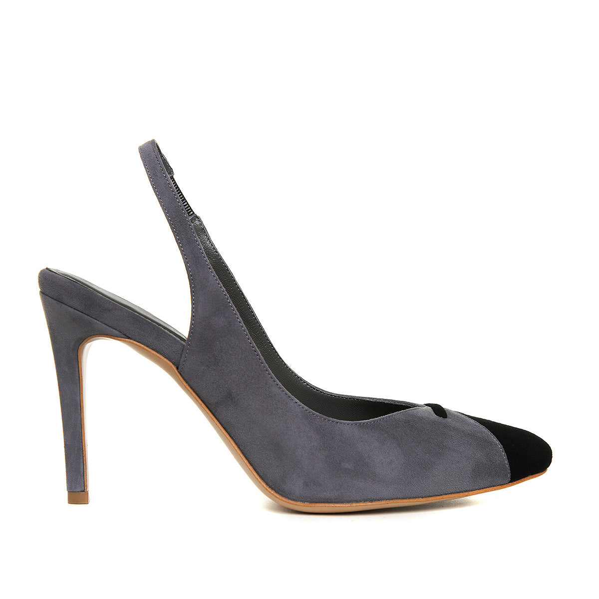 Pantofi Beatrice, Piele Intoarsa, Gri - 39.5 / 8 cm