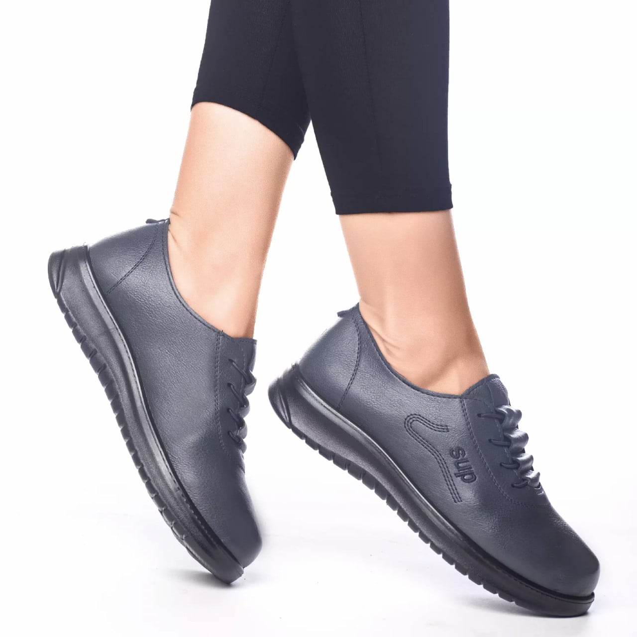 Pantofi casual akayla albastru piele ecologica - poza 2