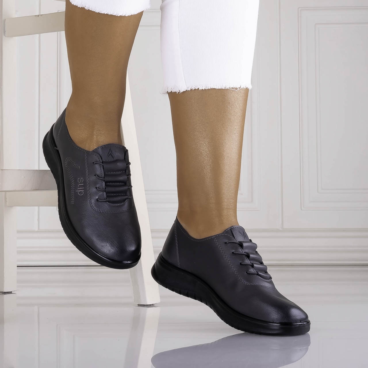 Pantofi casual akayla Gri piele ecologica - poza 2
