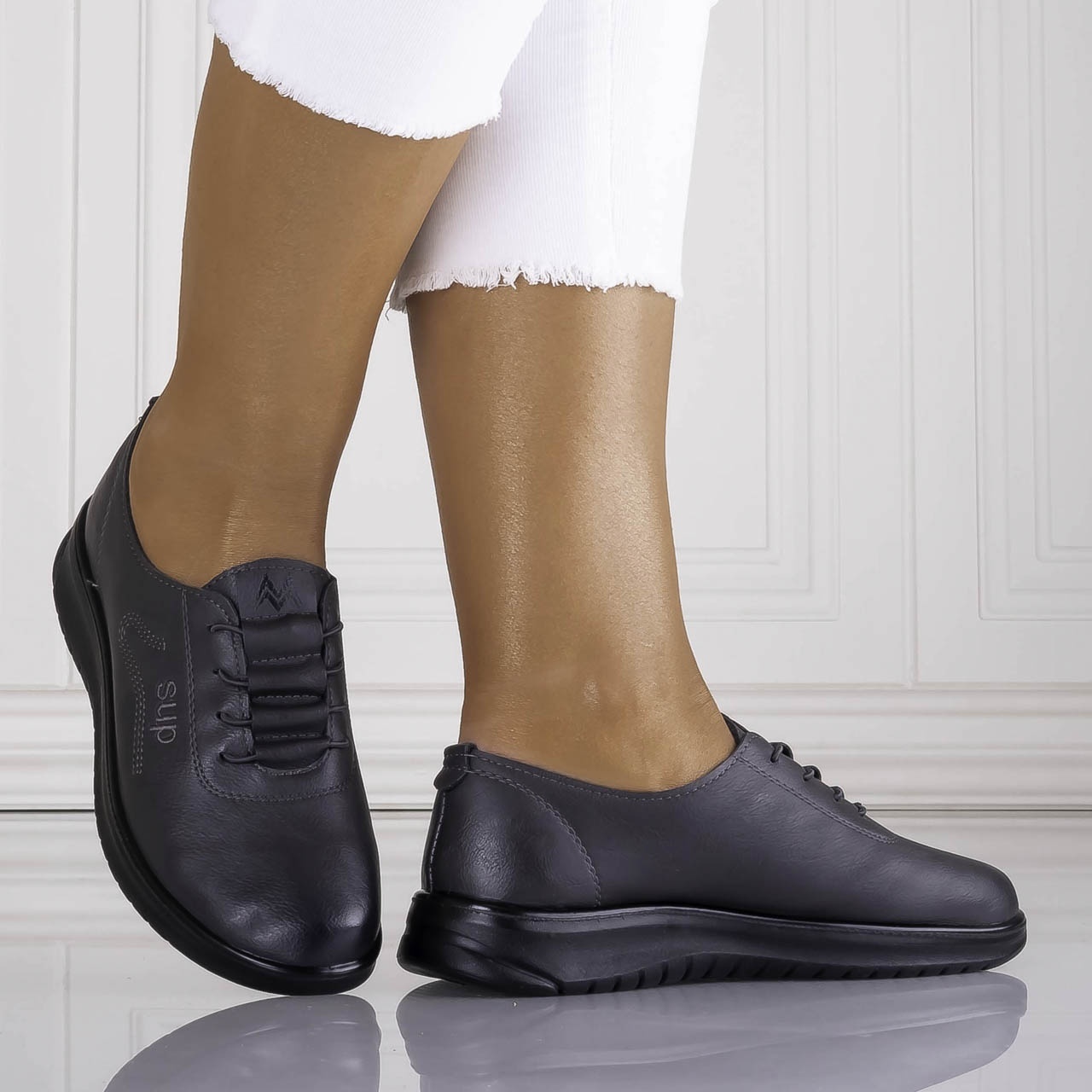 Pantofi casual akayla Gri piele ecologica - poza 3