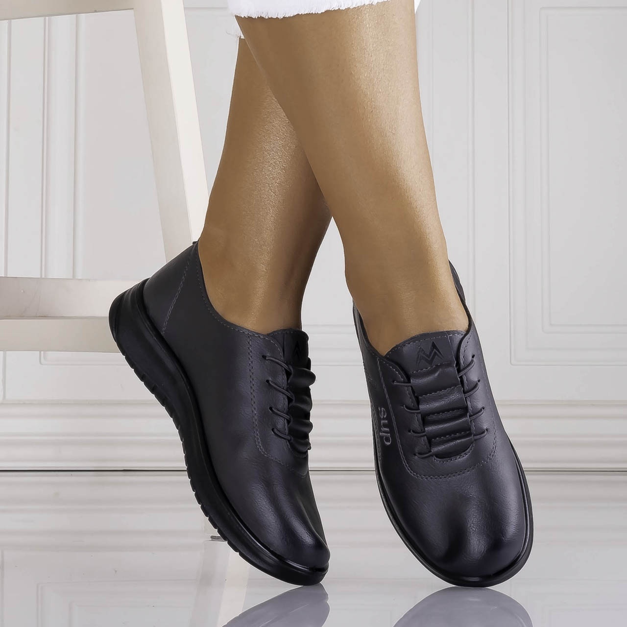 Pantofi casual akayla Gri piele ecologica - poza 4