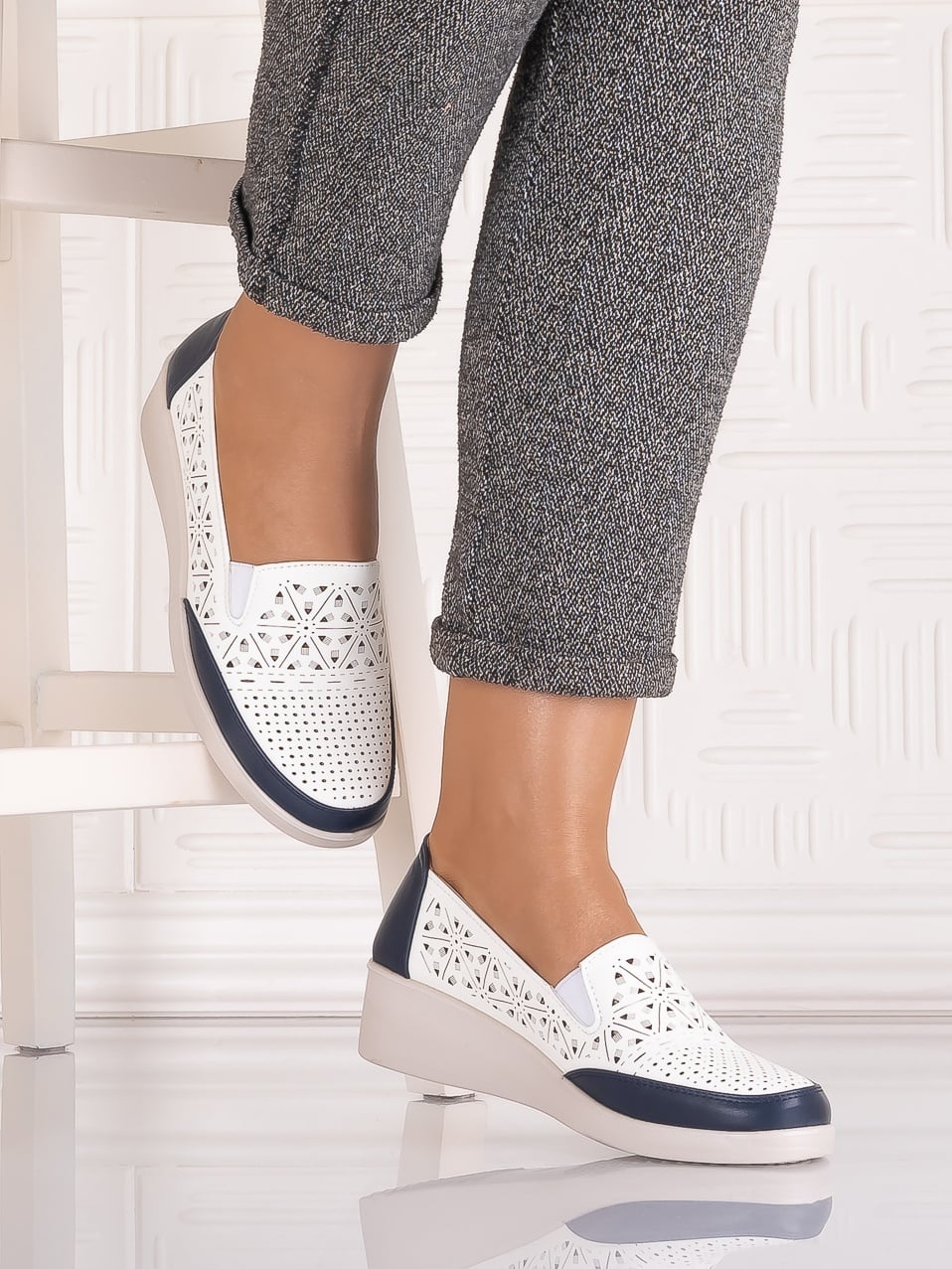 Pantofi casual Albi dama din Piele Ecologica Aveline - poza 3