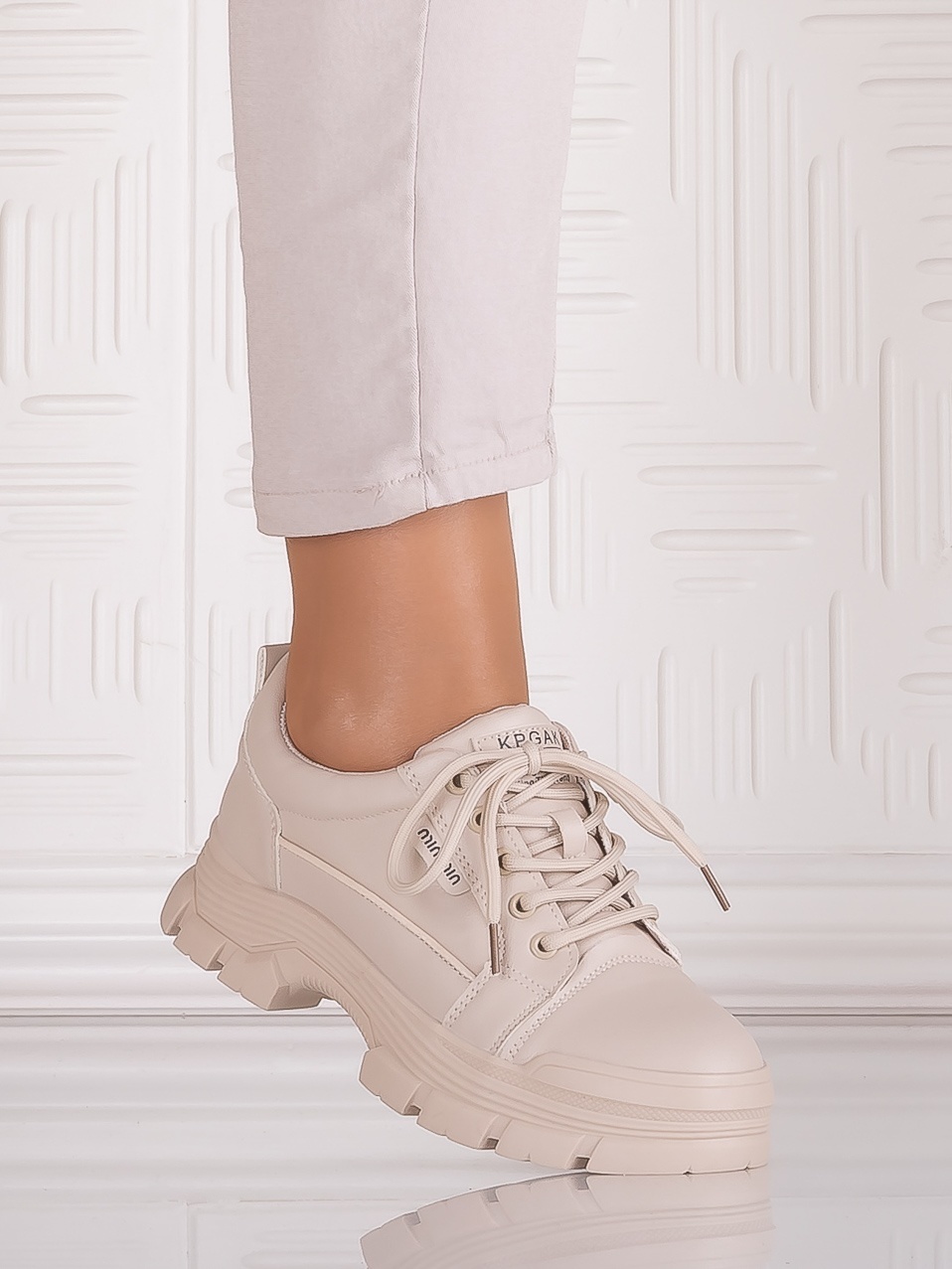Pantofi casual Bej dama din Piele Ecologica Astoia - poza 3