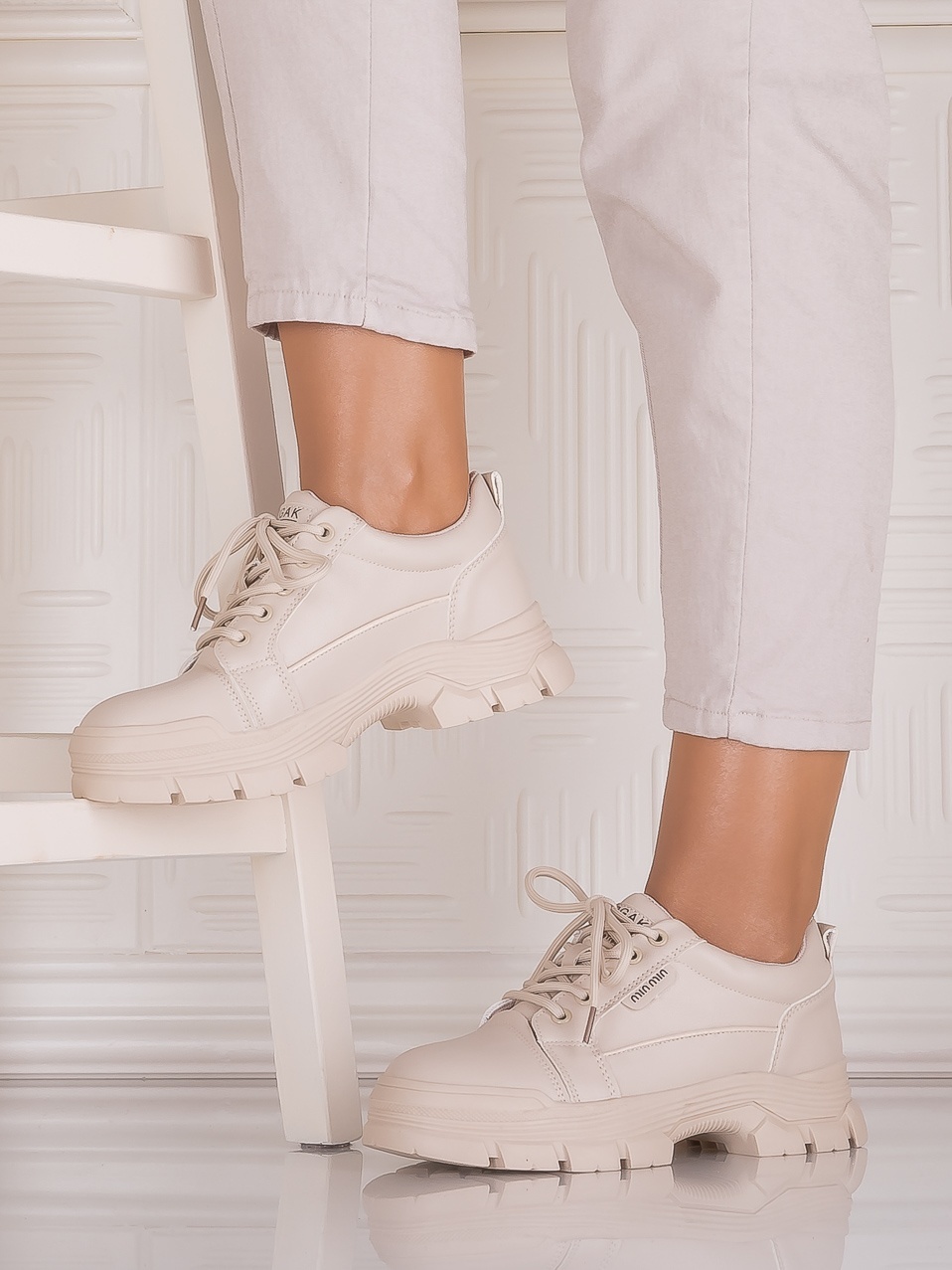 Pantofi casual Bej dama din Piele Ecologica Astoia - poza 4