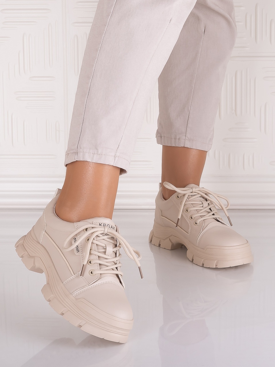 Pantofi casual Bej dama din Piele Ecologica Astoia - poza 5
