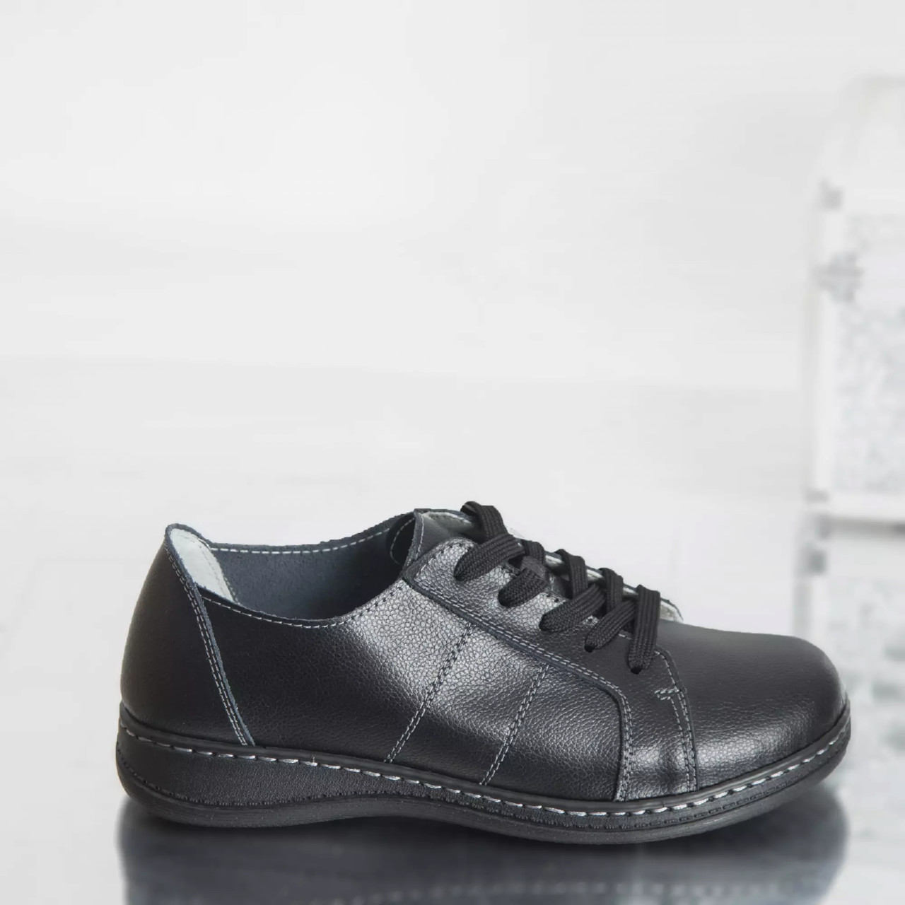 Pantofi casual bety negru piele naturala - poza 2