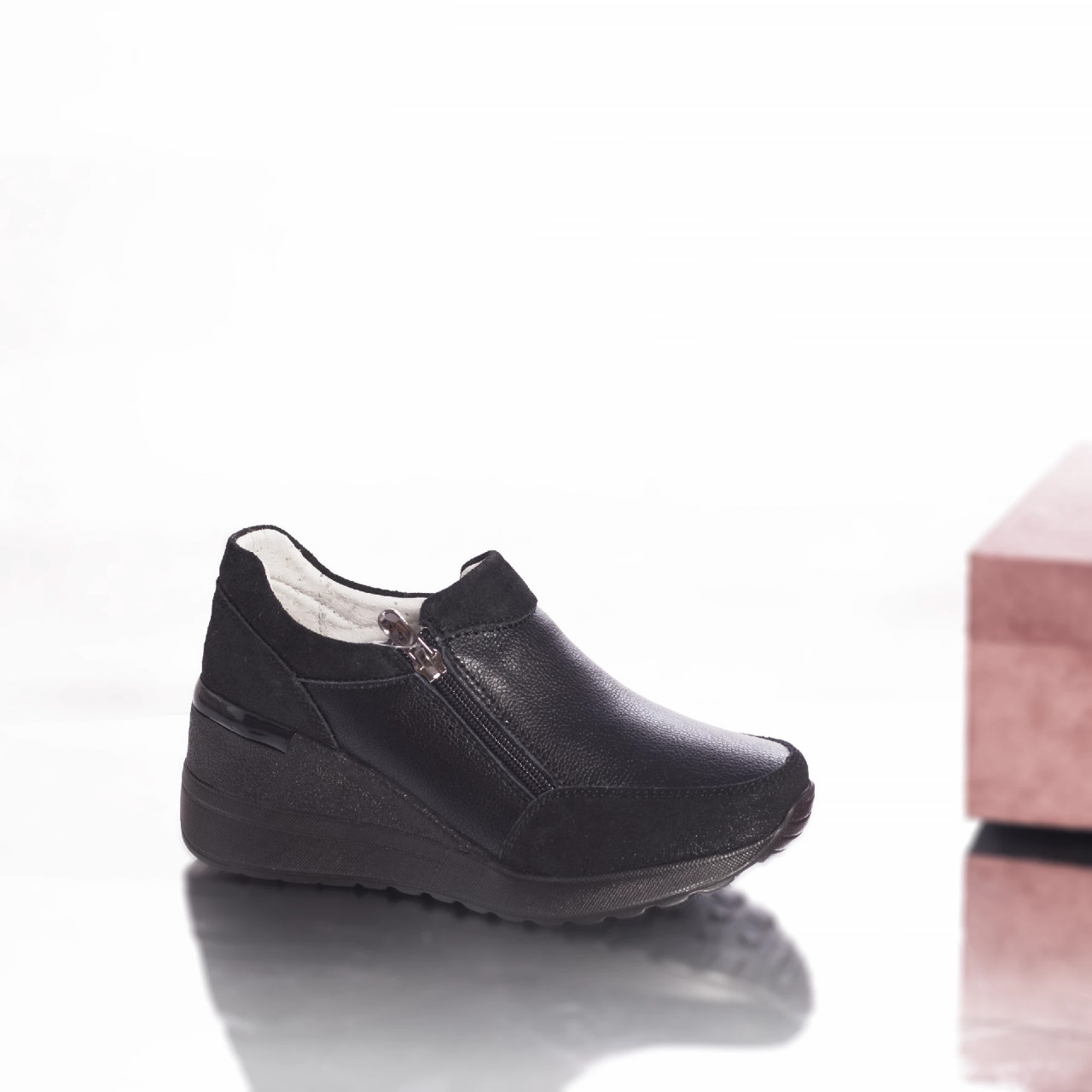 Pantofi casual brook piele naturala negru - poza 3