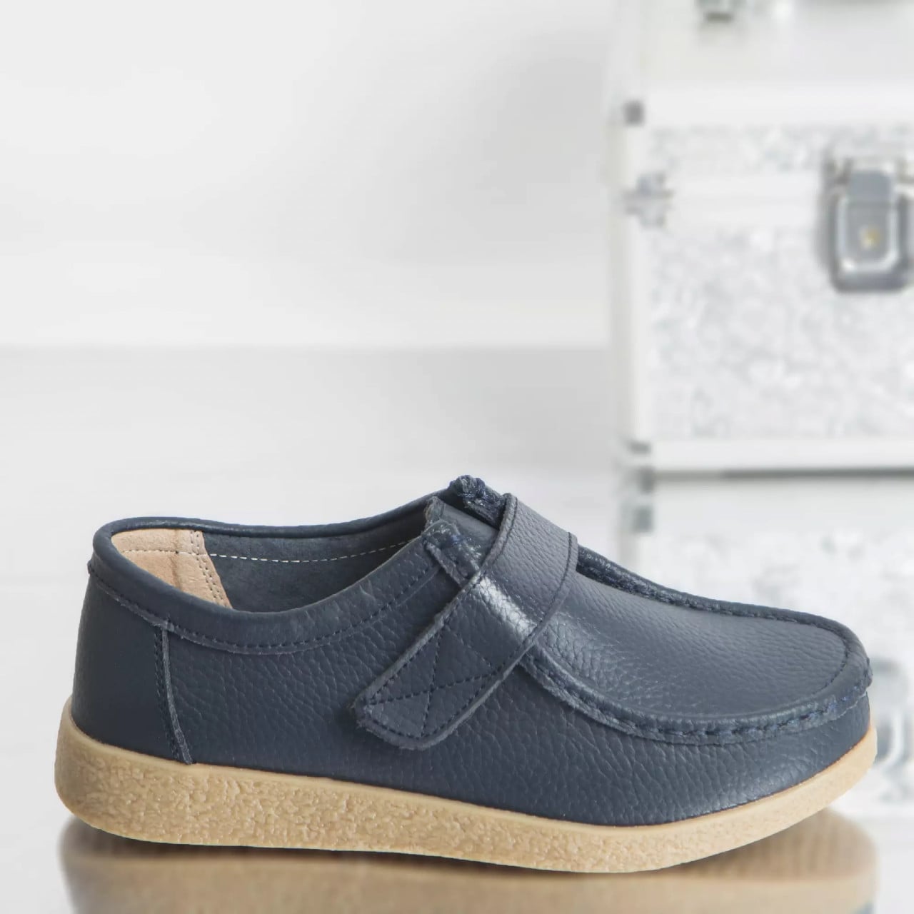 Pantofi casual chloly navy piele naturala - poza 2