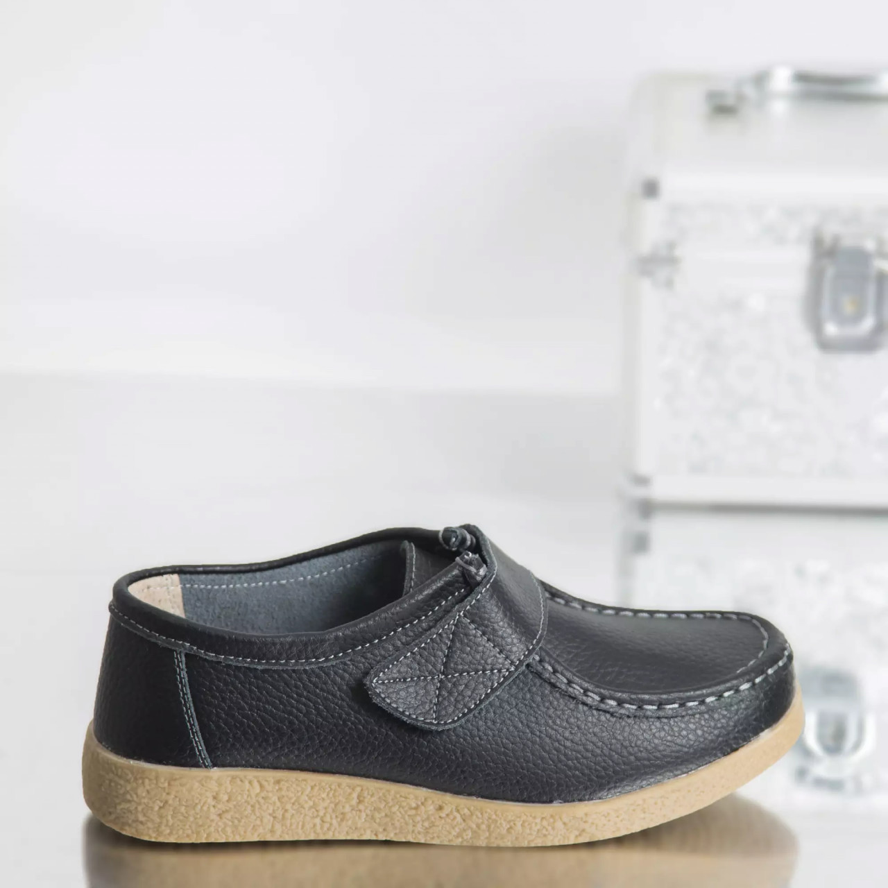 Pantofi casual chloly negru piele naturala - poza 3