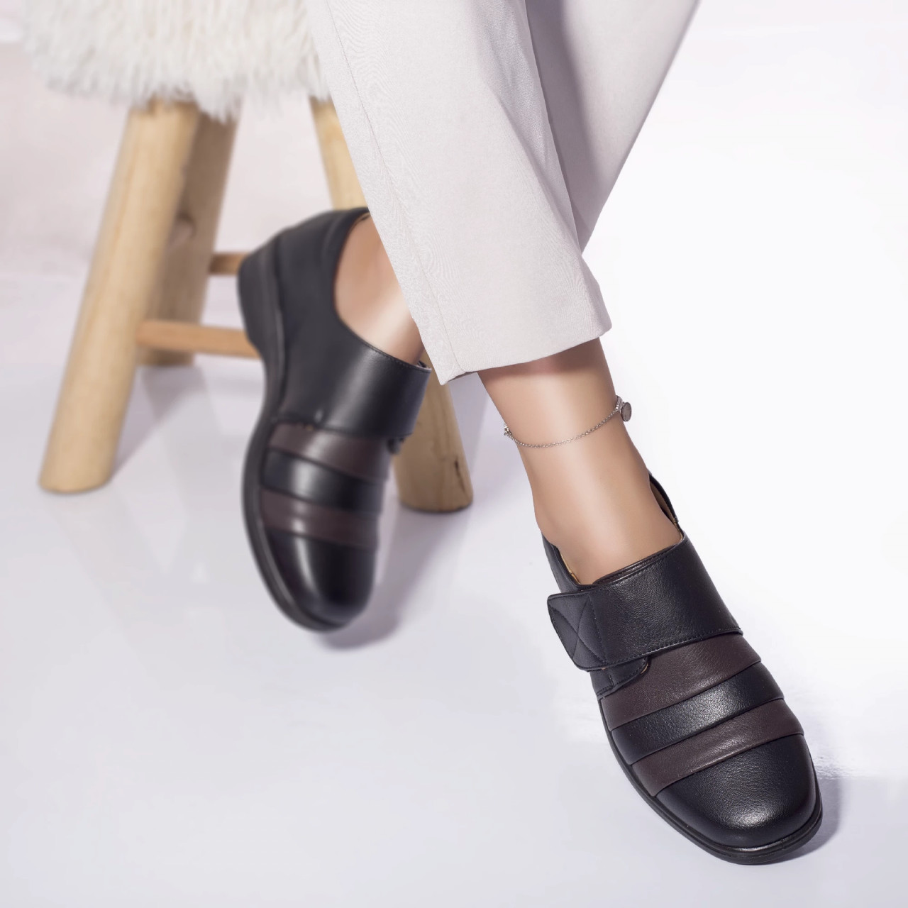 Pantofi casual cleo piele ecologica negru - poza 2