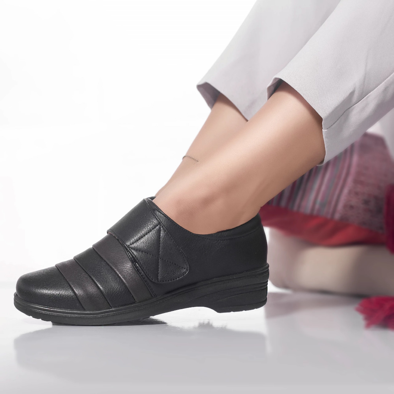 Pantofi casual cleo piele ecologica negru - poza 3