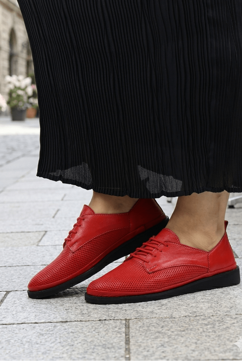 Pantofi Casual-Confort din Piele Rosie - REDIE RED