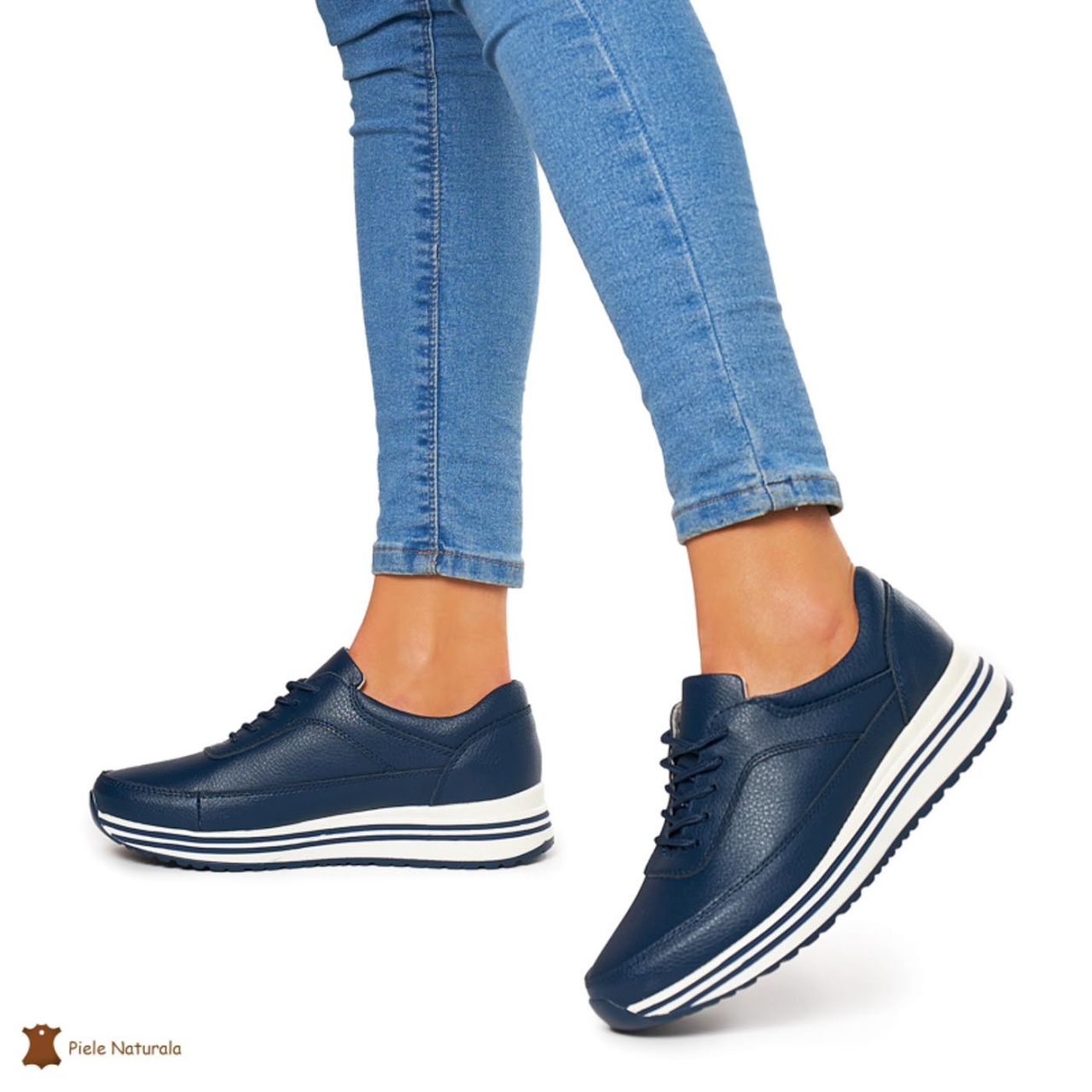 Pantofi Casual dama din Piele naturala CRL00809 NAVY