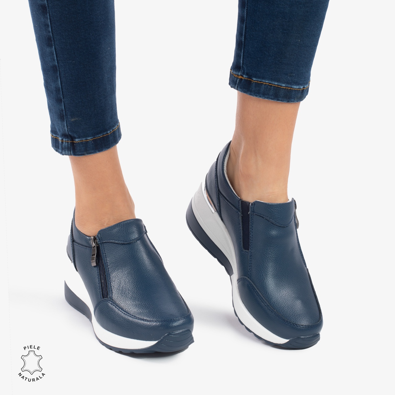 Pantofi Casual Dama Piele Naturala CRL0072 BLEUMARIN- N