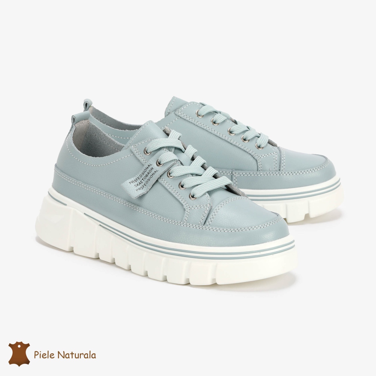 Pantofi Casual de dama din Piele naturala Interior confortabil CRL0488 Albastru