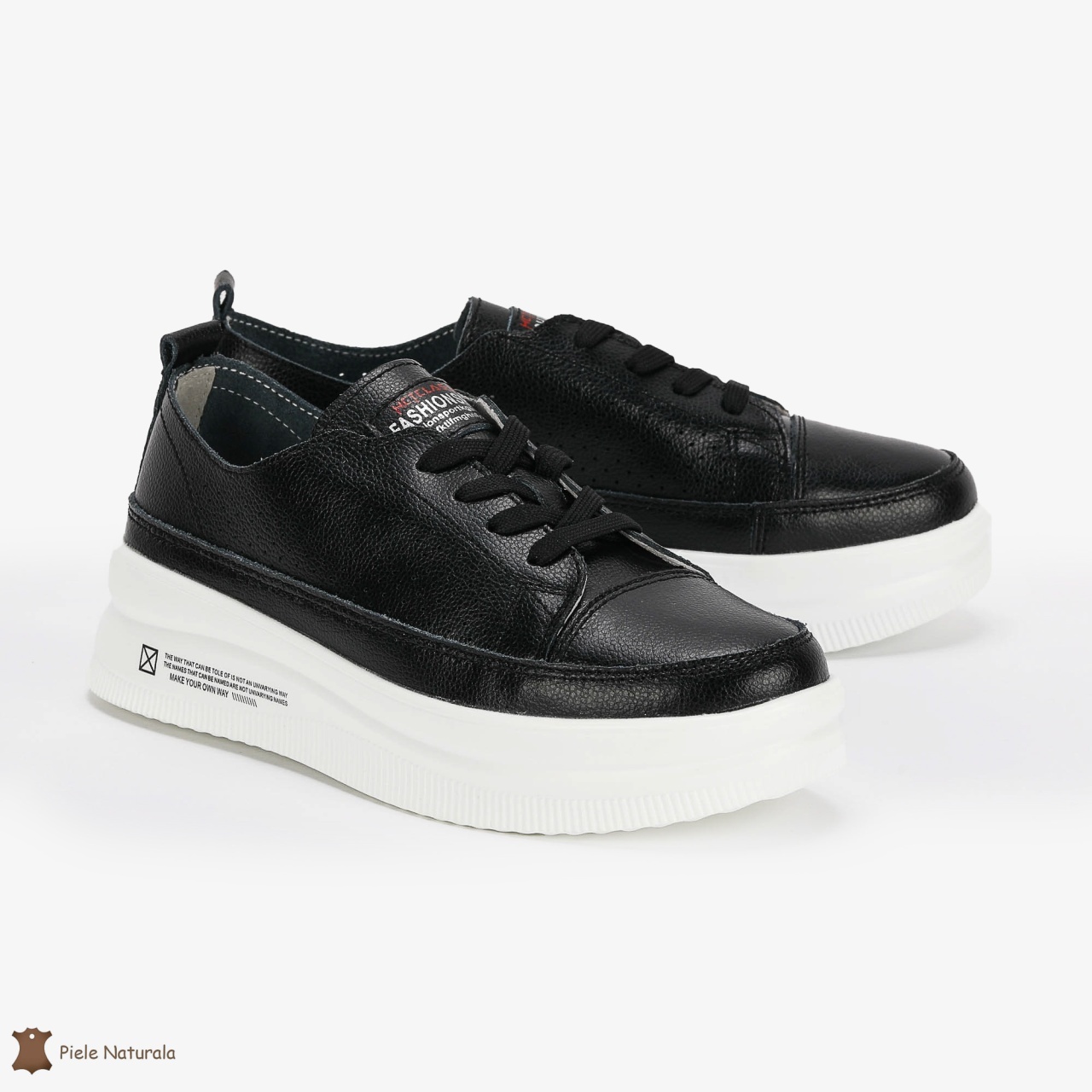 Pantofi Casual de dama din Piele naturala Șic Urban CRL0487 NEGRU