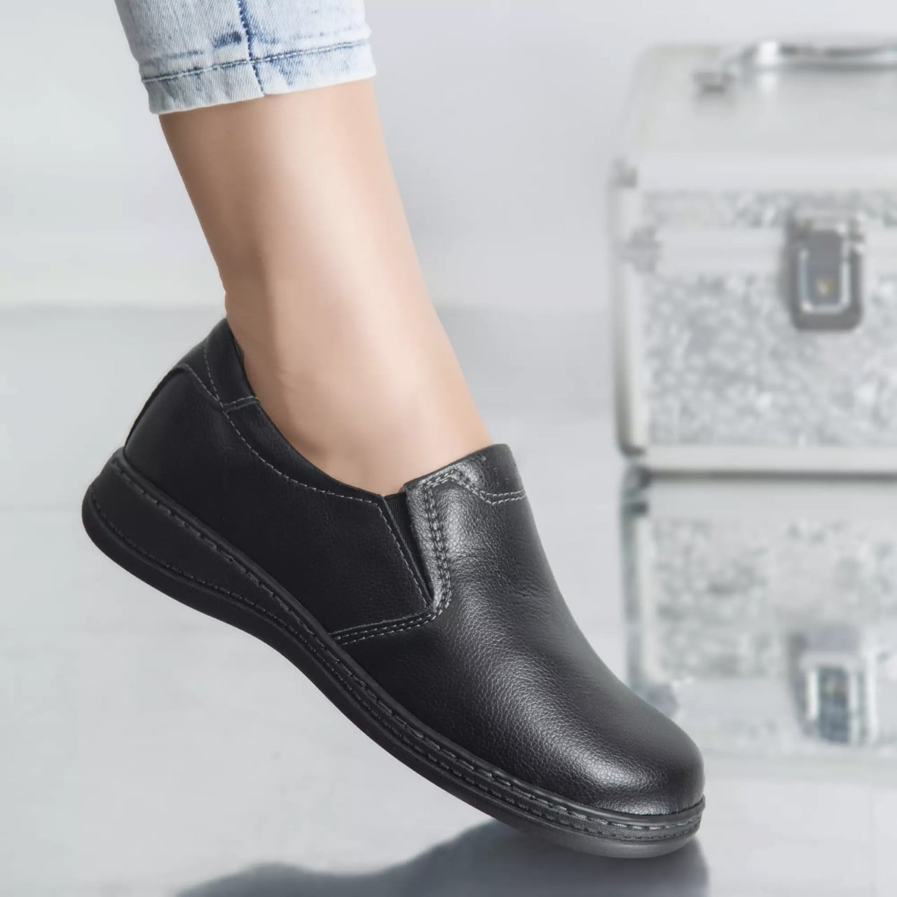 Pantofi casual deborah negru piele naturala - poza 3