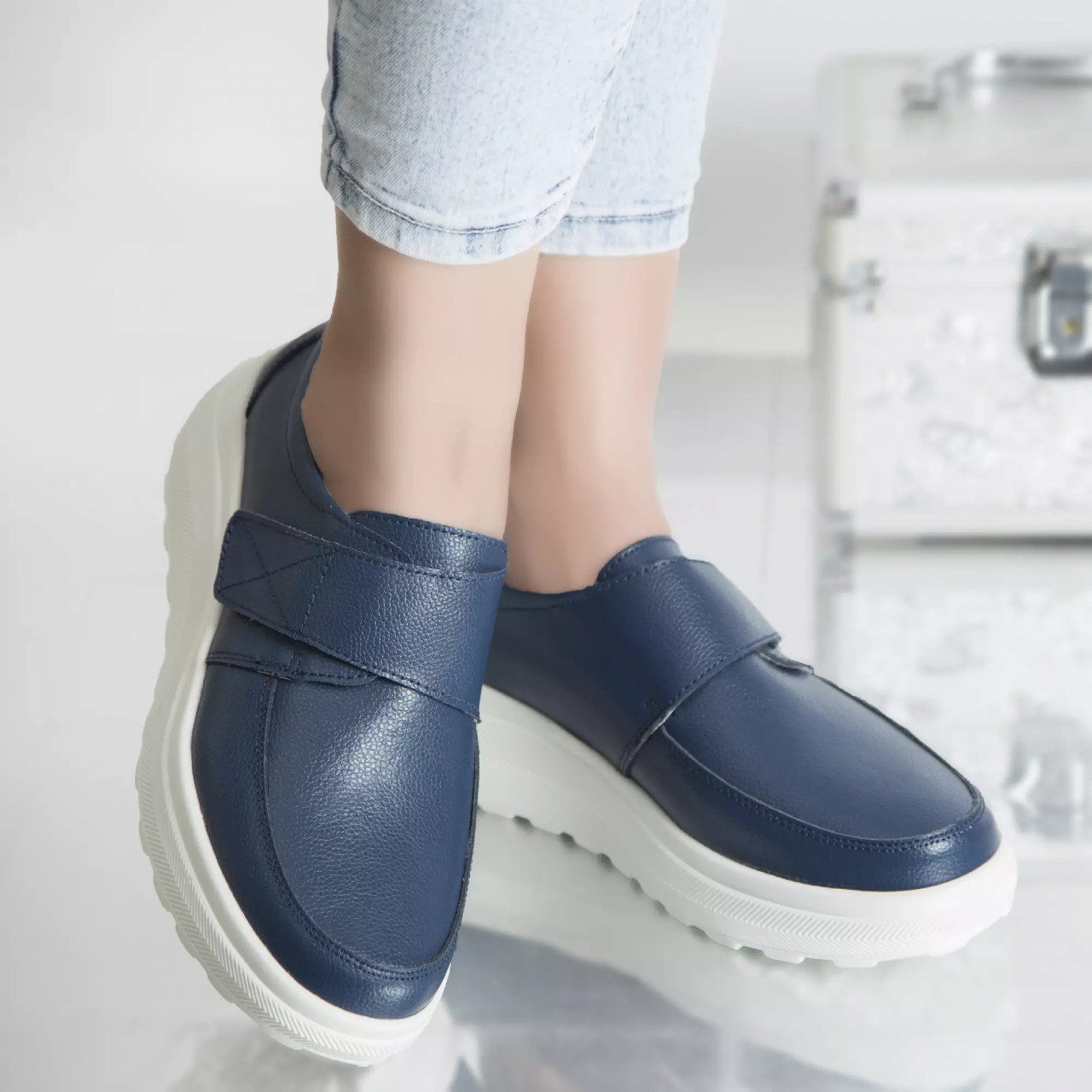 Pantofi casual demi navy piele naturala - poza 1