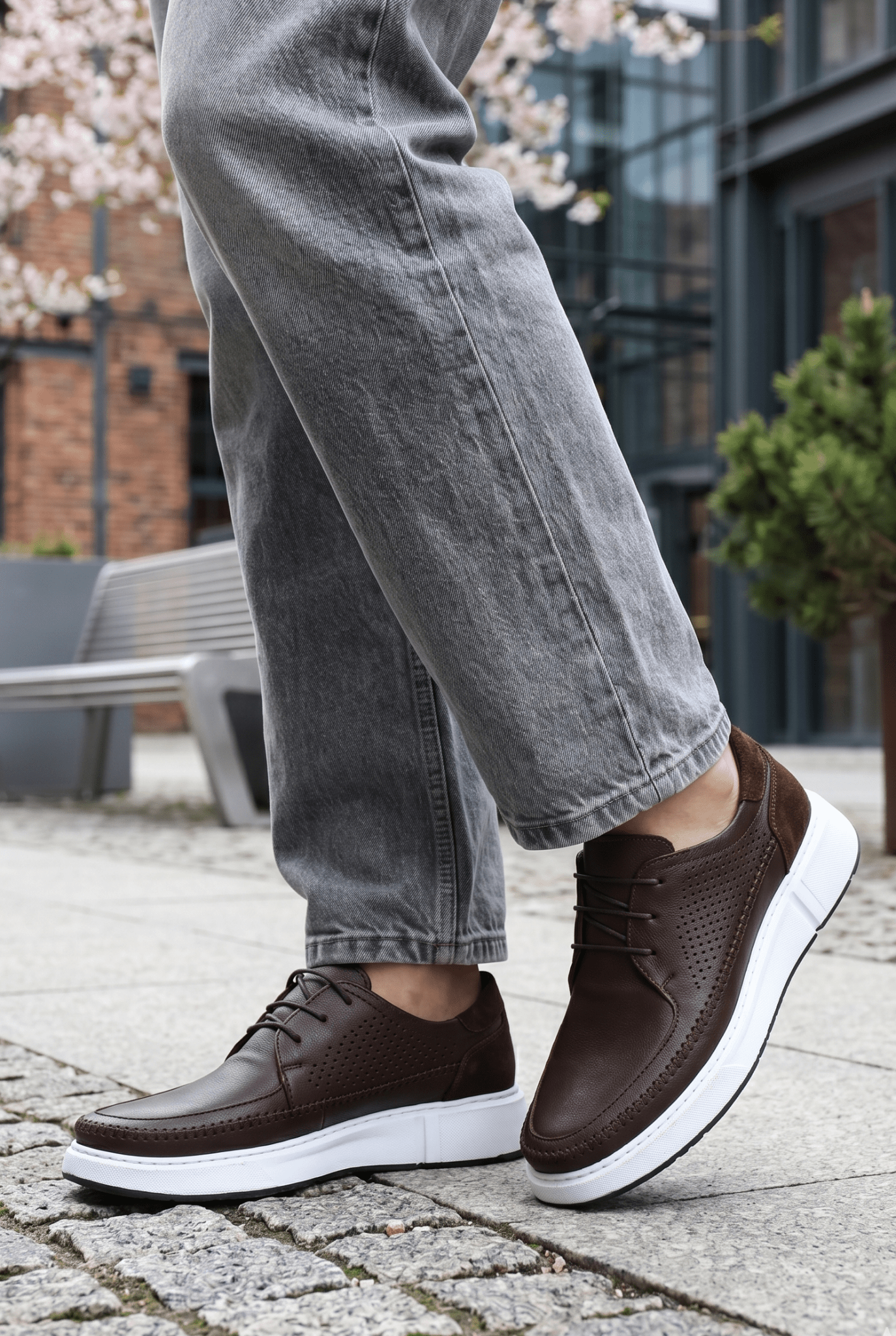 Pantofi Casual din Piele Maro cu Siret - EDE BROWN
