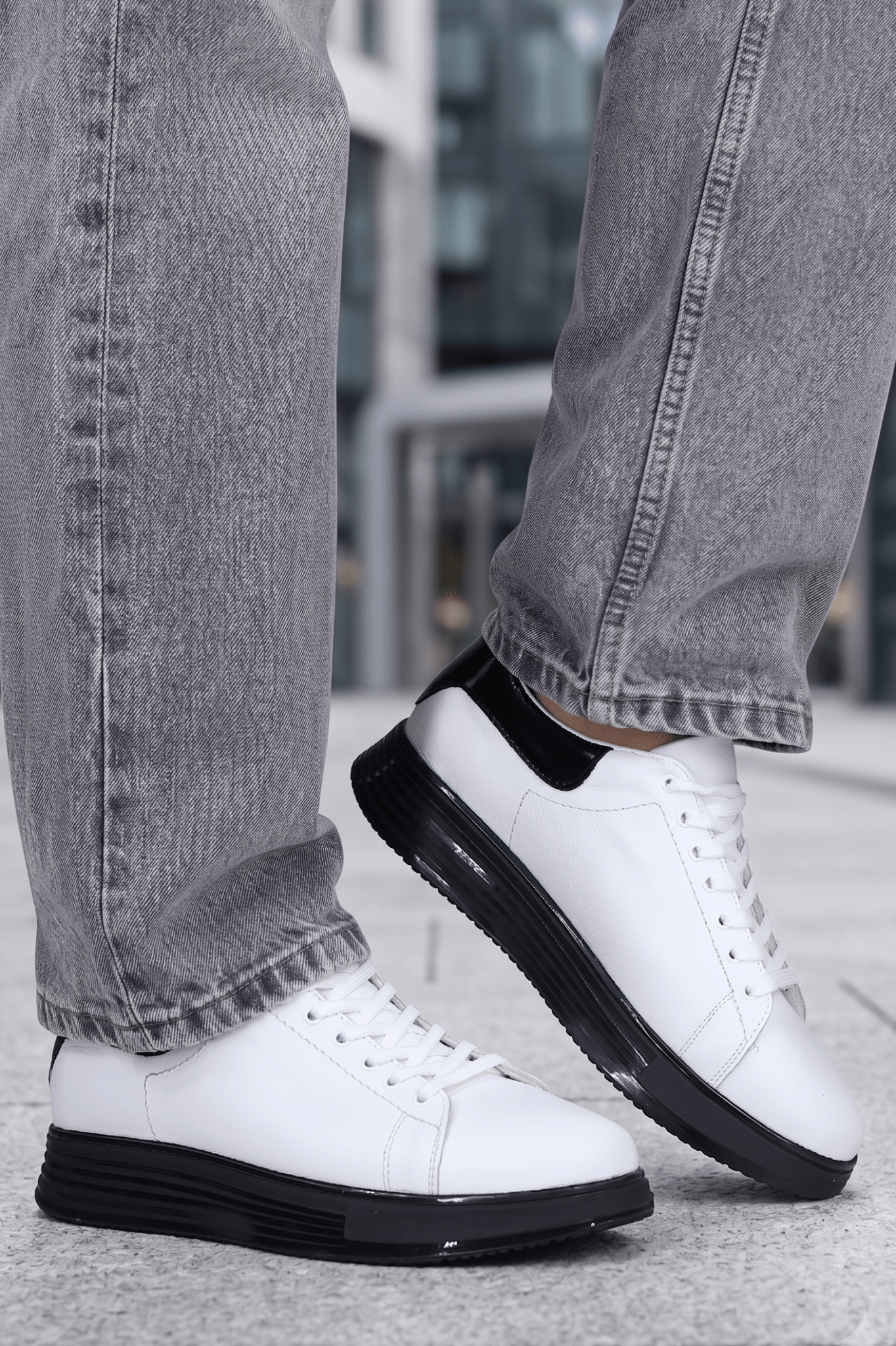 Pantofi Casual din Piele Naturală Albi - MAQ WHITE