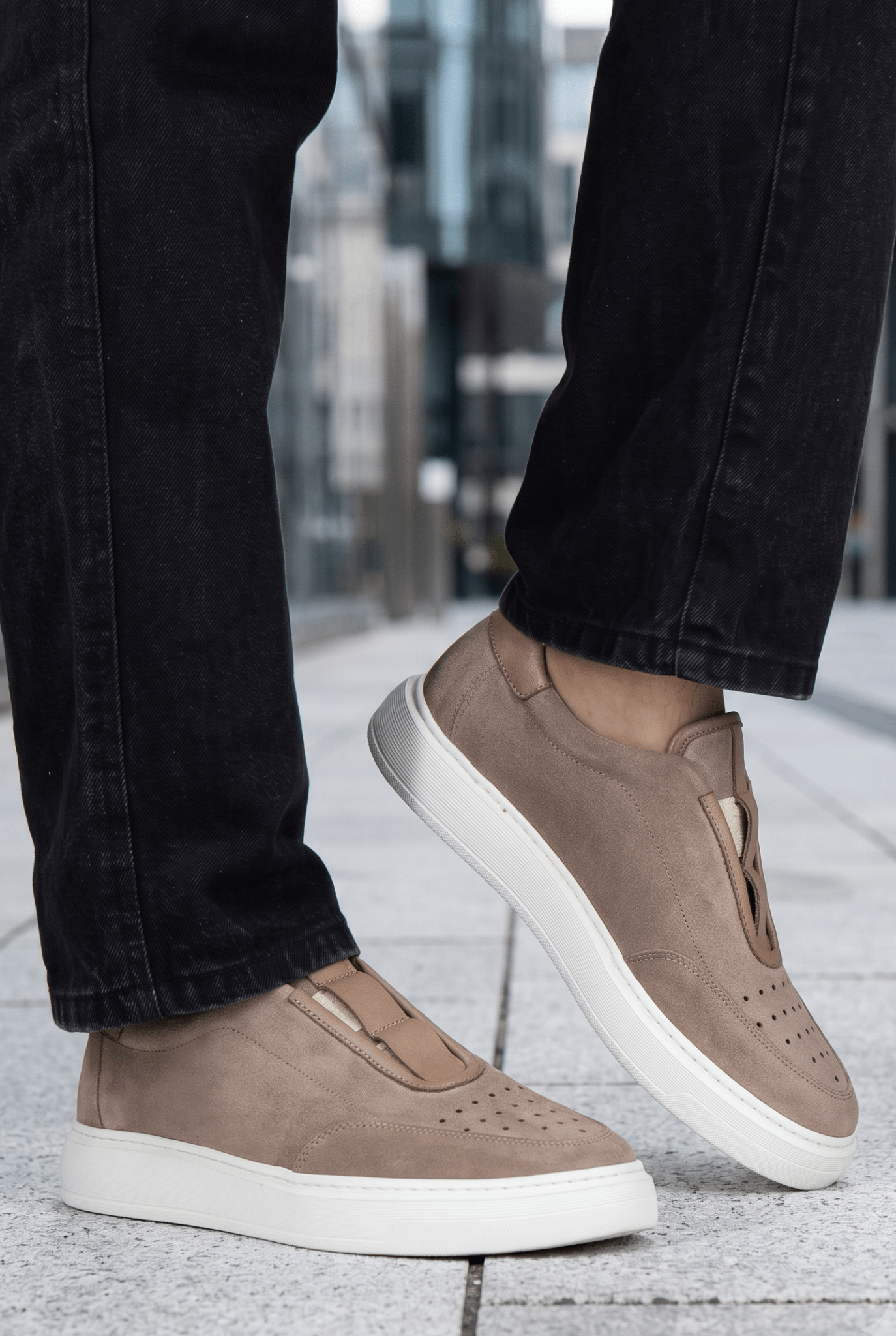 Pantofi Casual din Piele Naturală Bej tip Slip-On - ZAK BEIGE