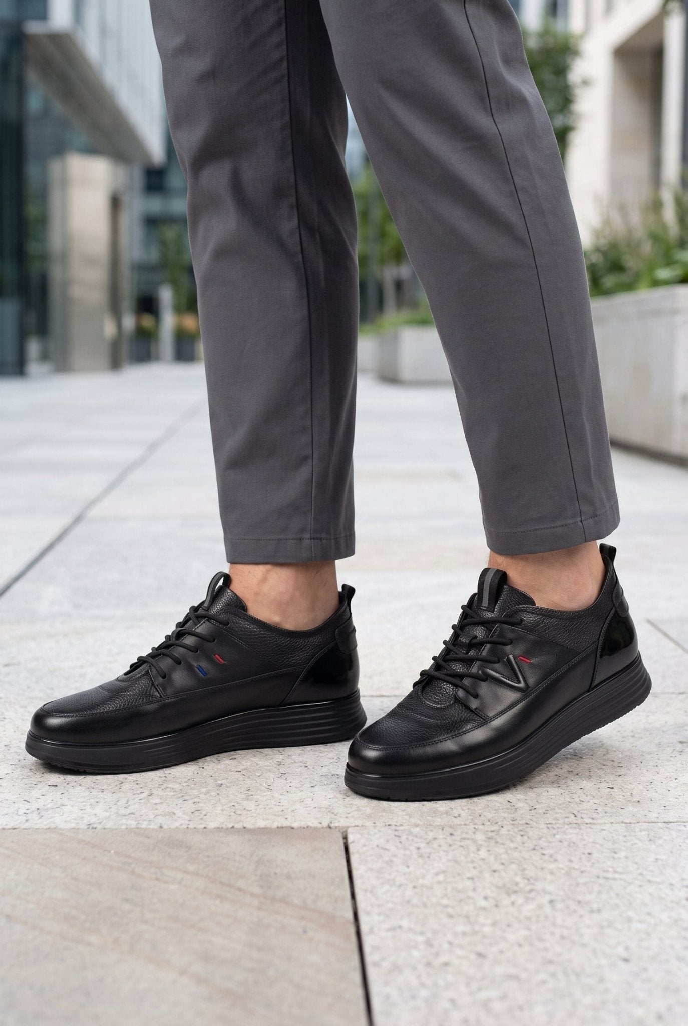 Pantofi Casual din Piele Naturală Negri - MAQ BLACK TWO