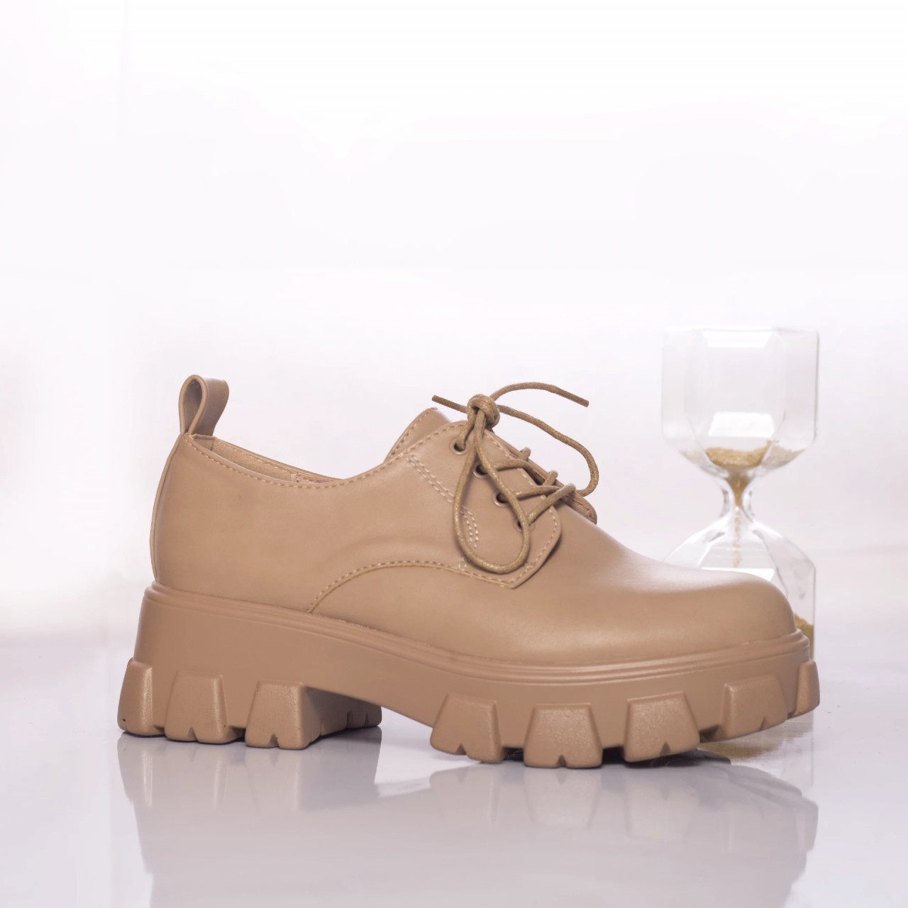 Pantofi casual elaine piele ecologica bej - poza 3