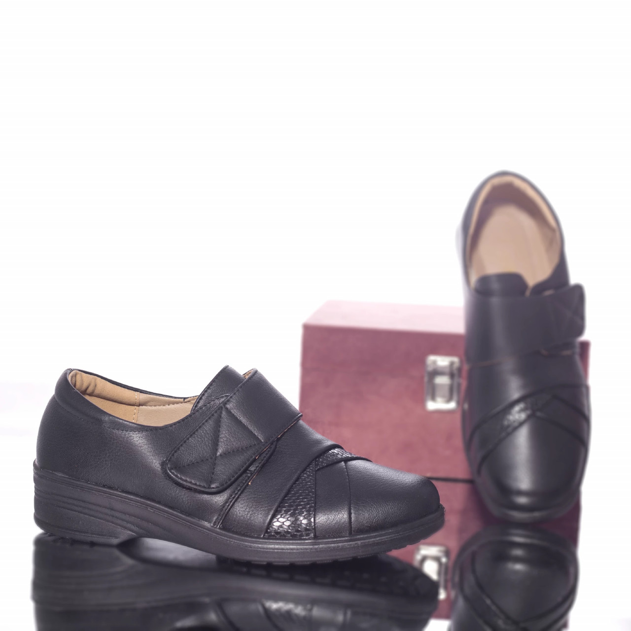 Pantofi casual elleo piele ecologica negru - poza 4