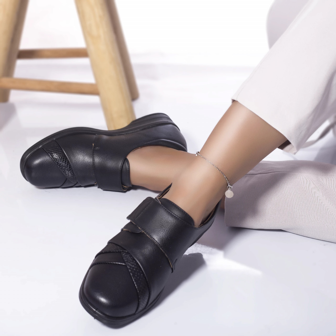 Pantofi casual elleo piele ecologica negru - poza 5