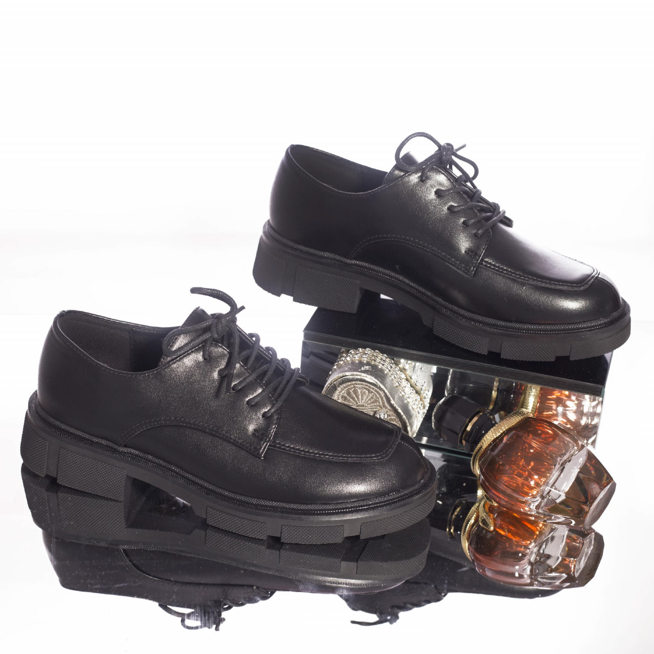 Pantofi casual genoveva piele ecologica negru - poza 2