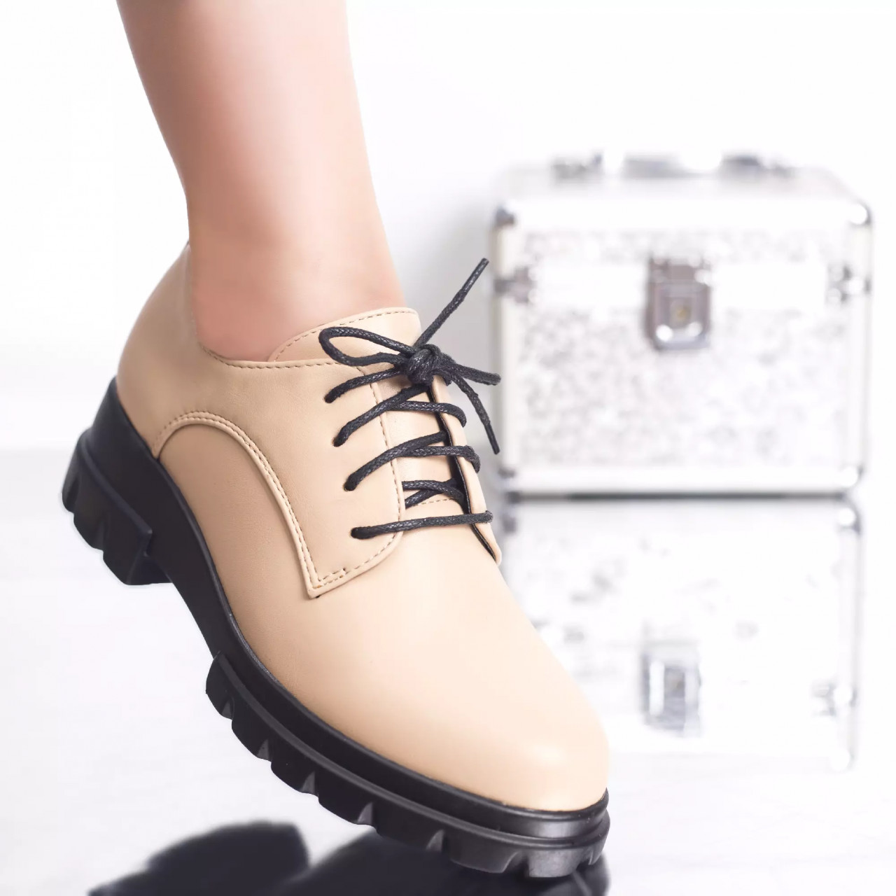 Pantofi casual katy apricot piele ecologica - poza 2