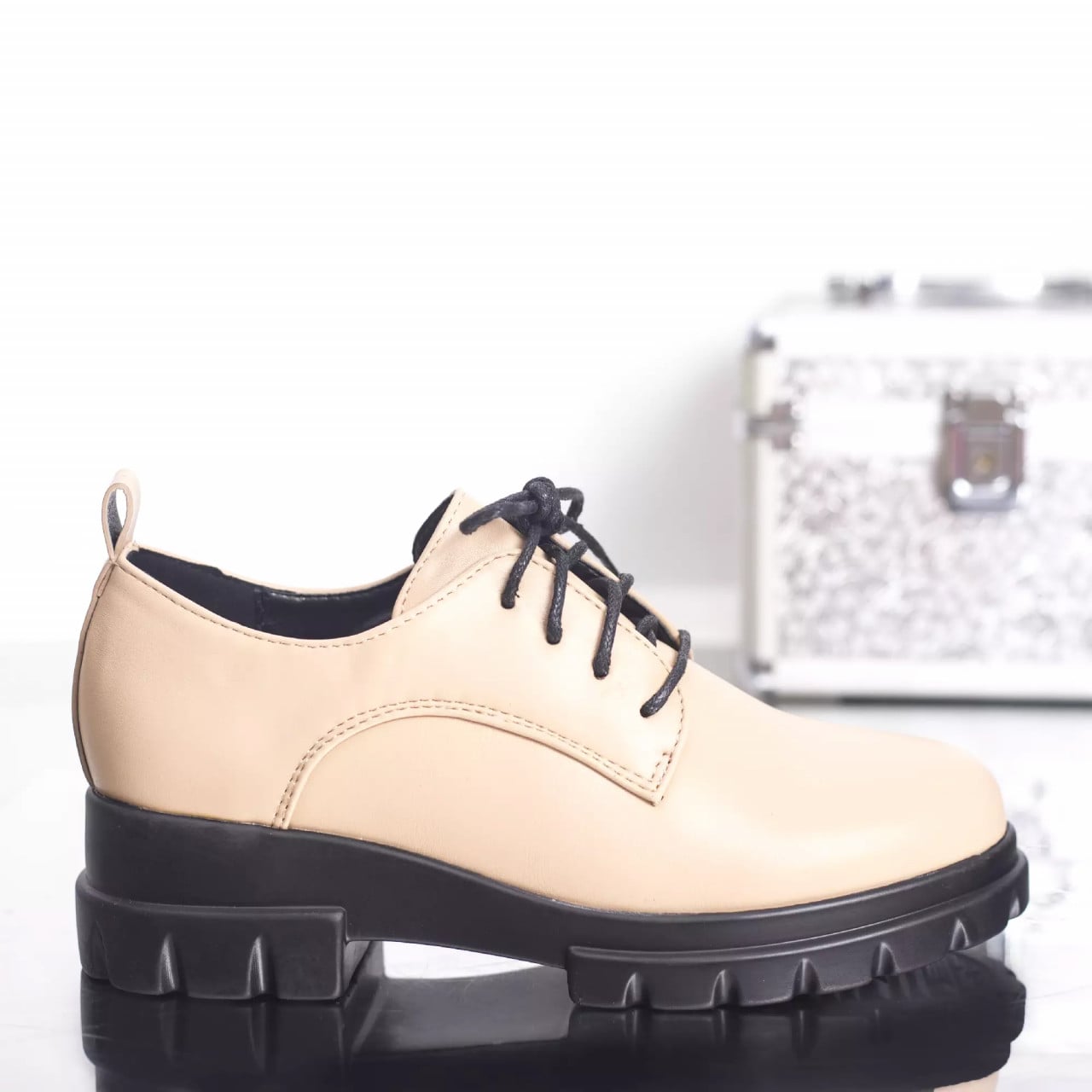 Pantofi casual katy apricot piele ecologica - poza 3