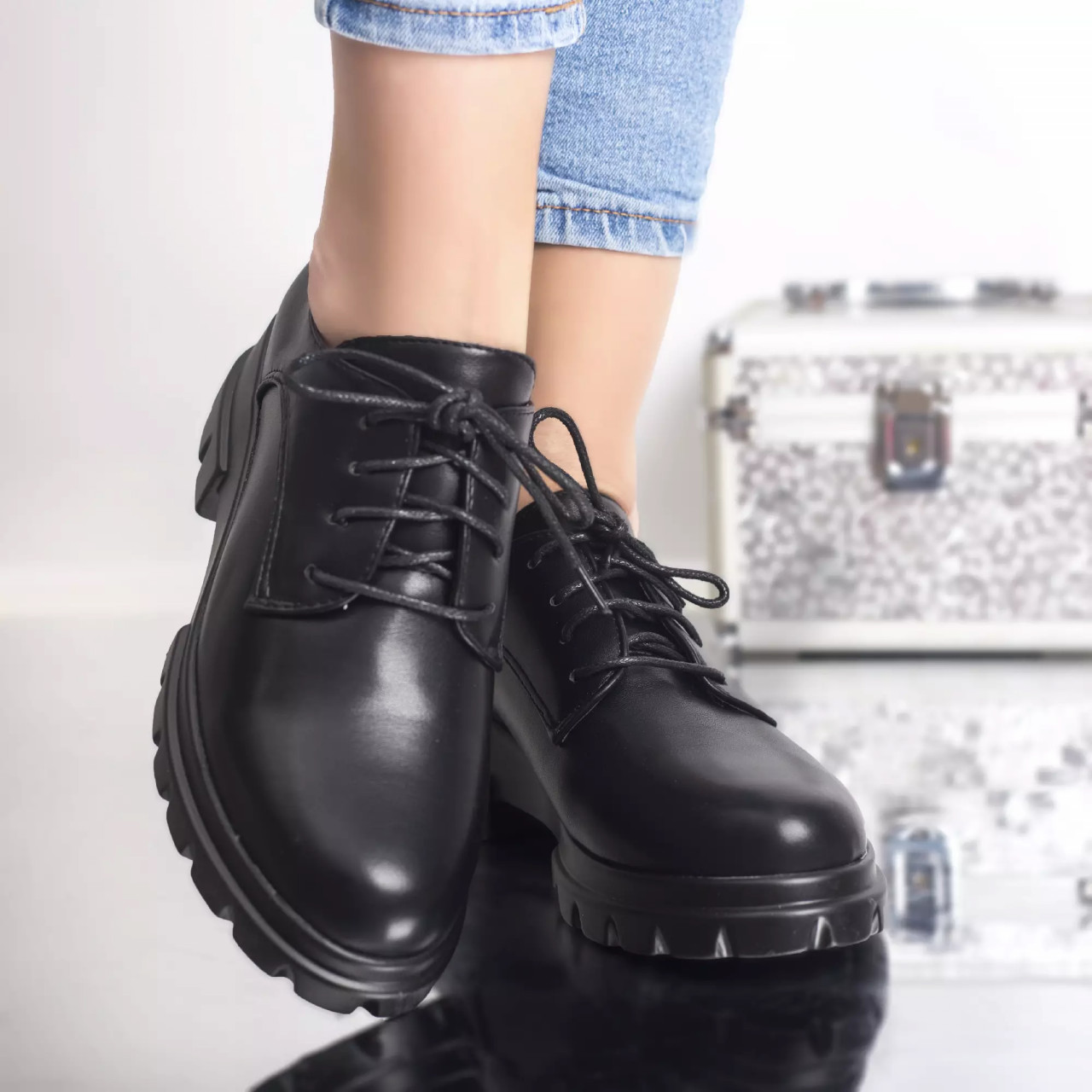 Pantofi casual katy negru piele ecologica - poza 4