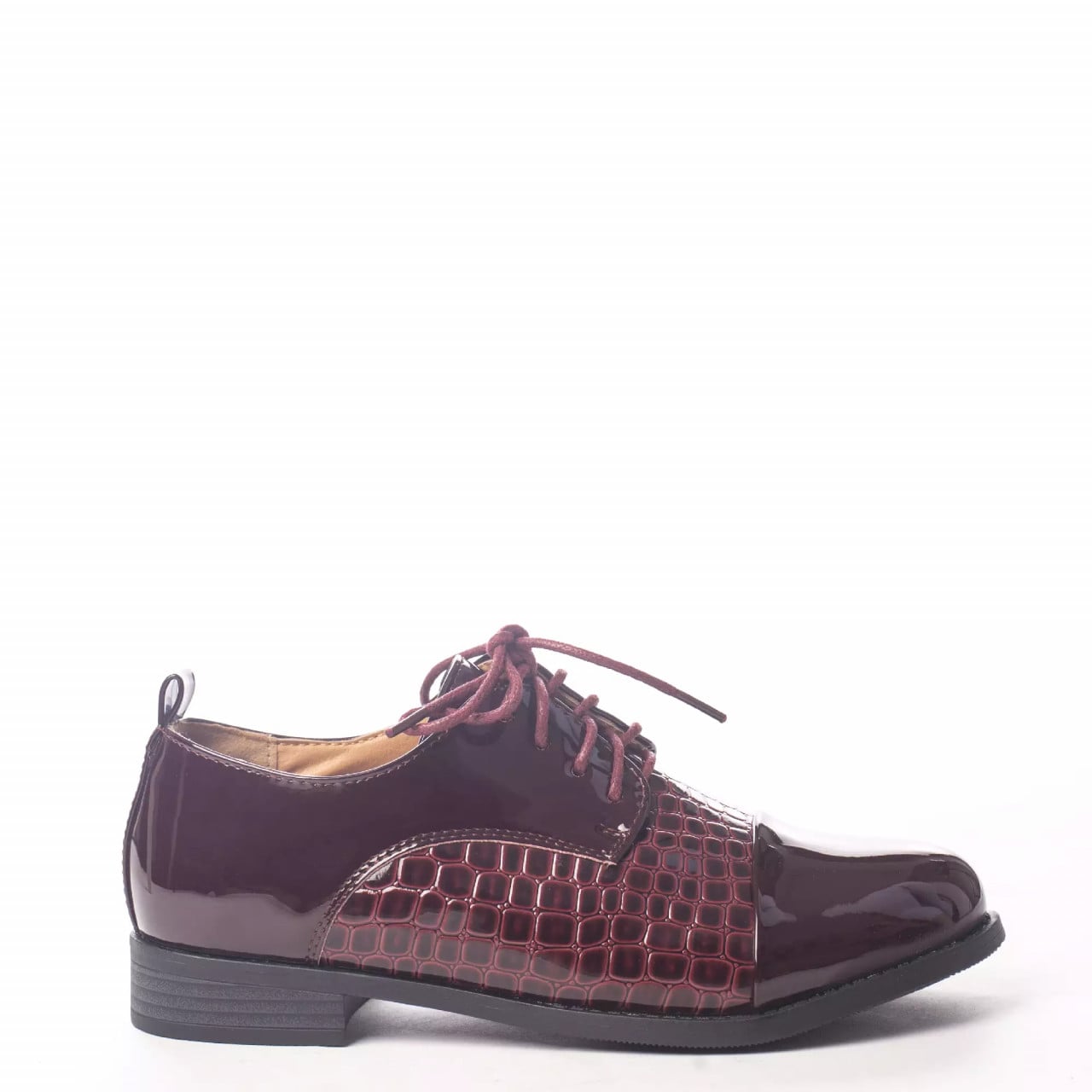 Pantofi casual lora rosu piele ecologica lacuita - poza 4