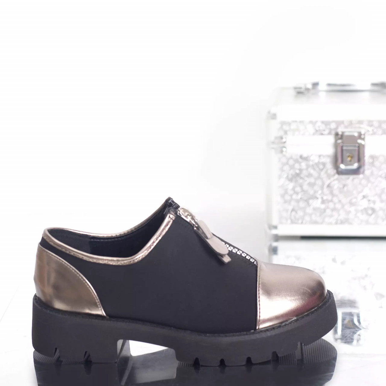 Pantofi casual lori sampanie textil - poza 2