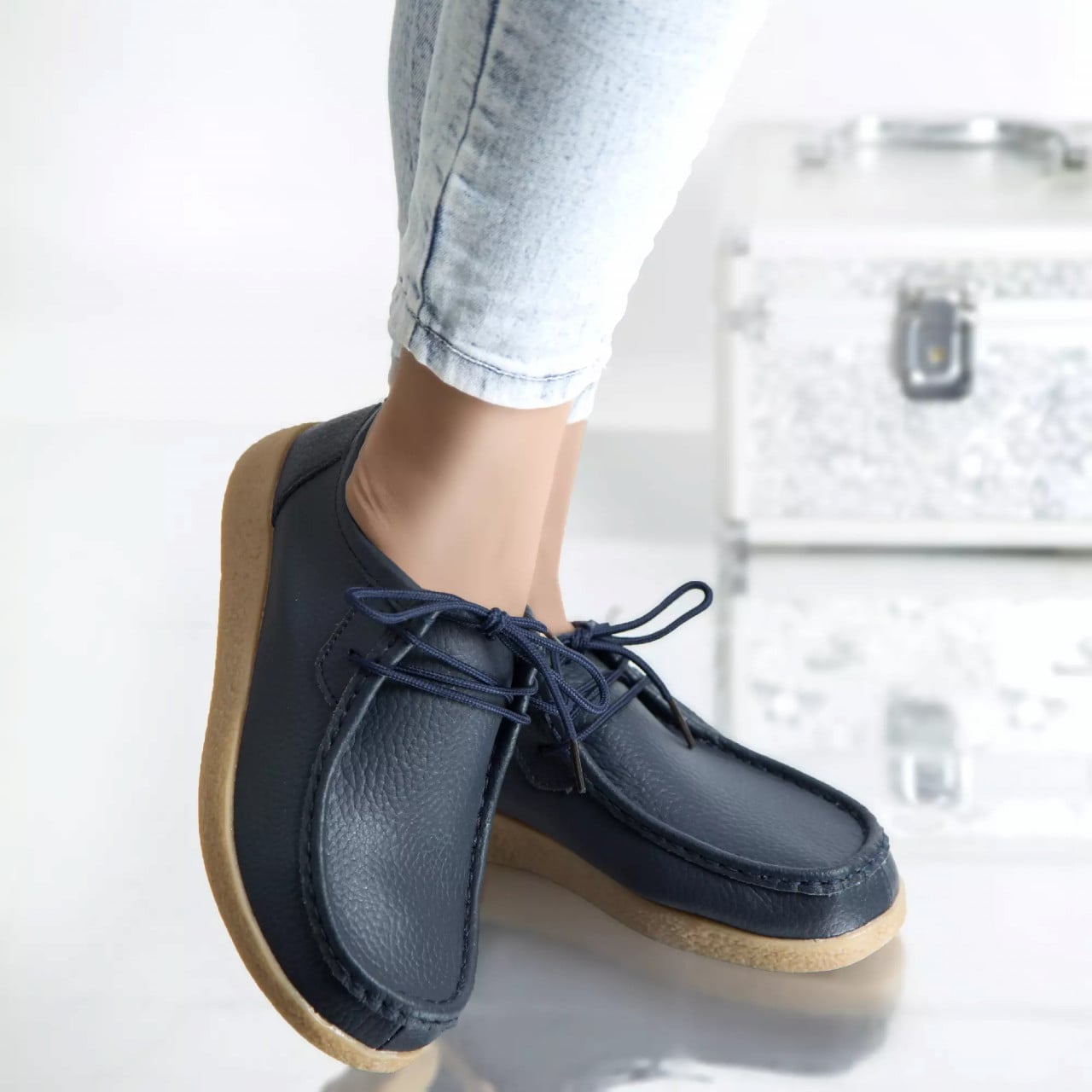 Pantofi casual lucy navy piele naturala - poza 1