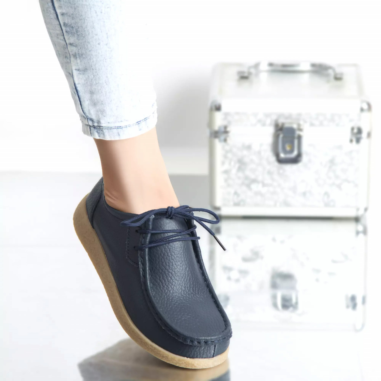 Pantofi casual lucy navy piele naturala - poza 3