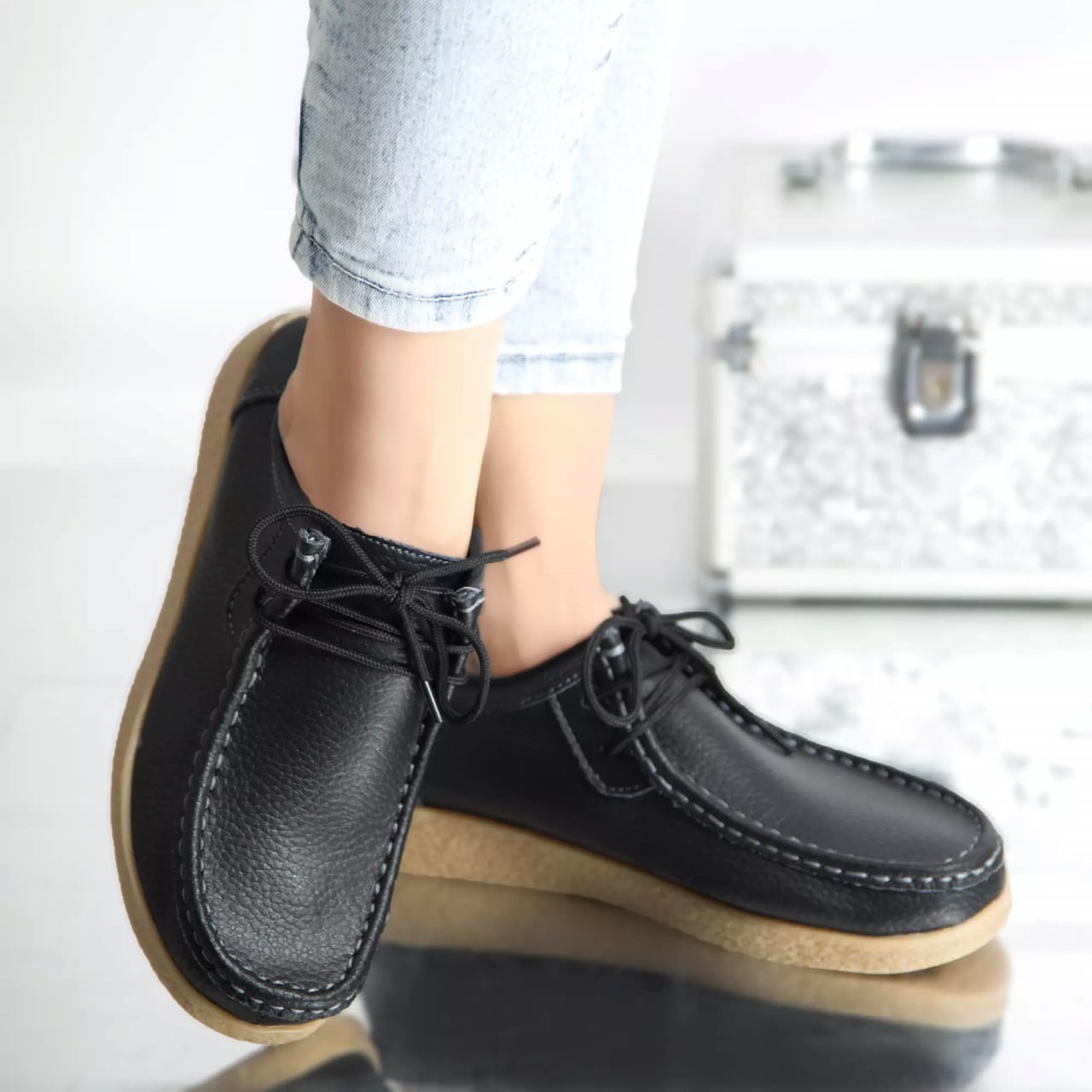 Pantofi casual lucy negru piele naturala - poza 1