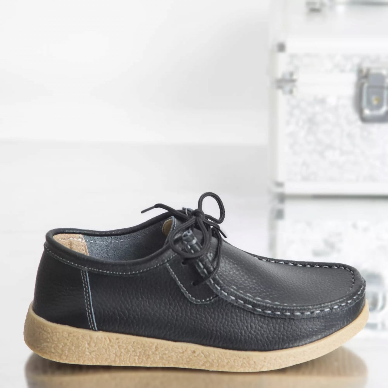 Pantofi casual lucy negru piele naturala - poza 2