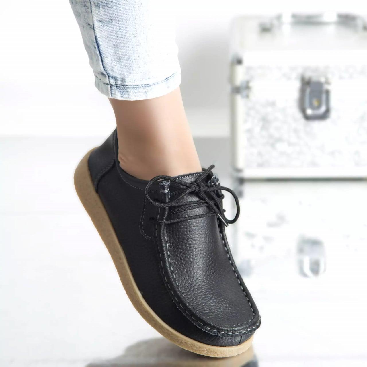 Pantofi casual lucy negru piele naturala - poza 3