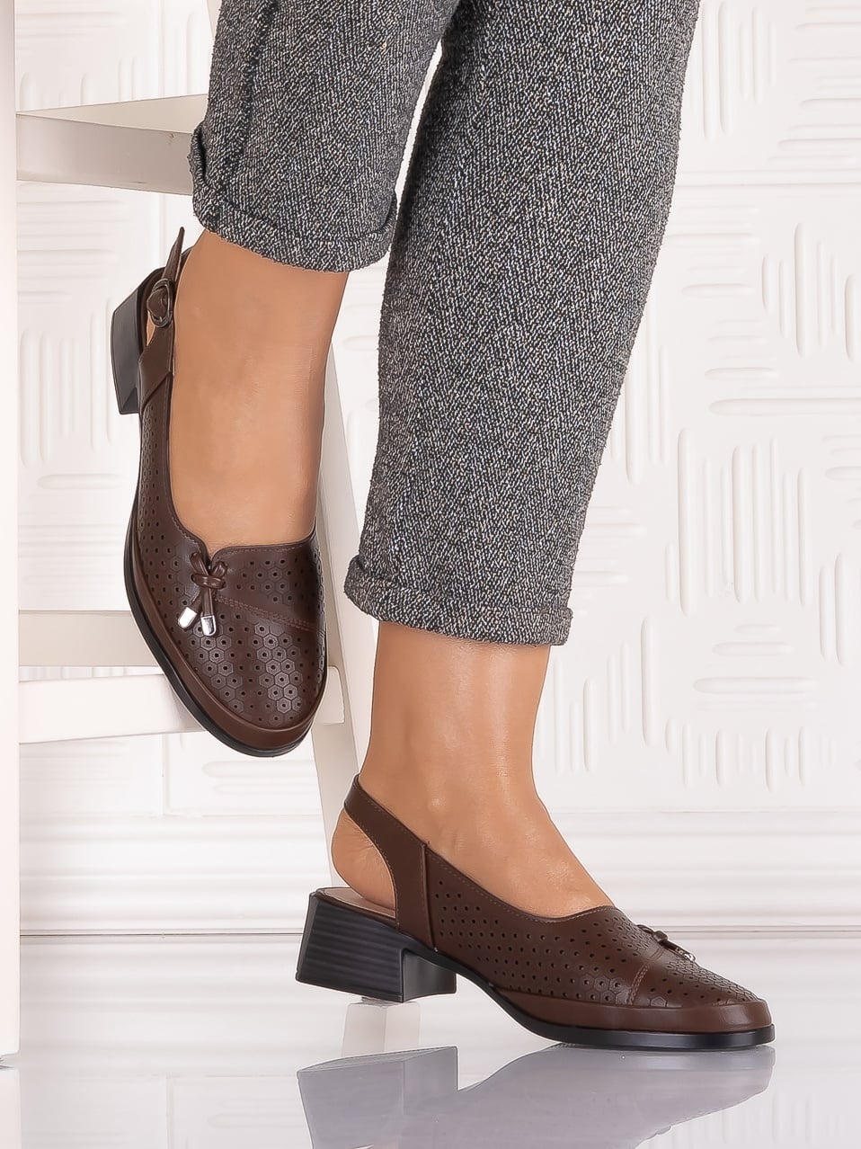Pantofi casual Maro dama din Piele Ecologica Irinelea - poza 1