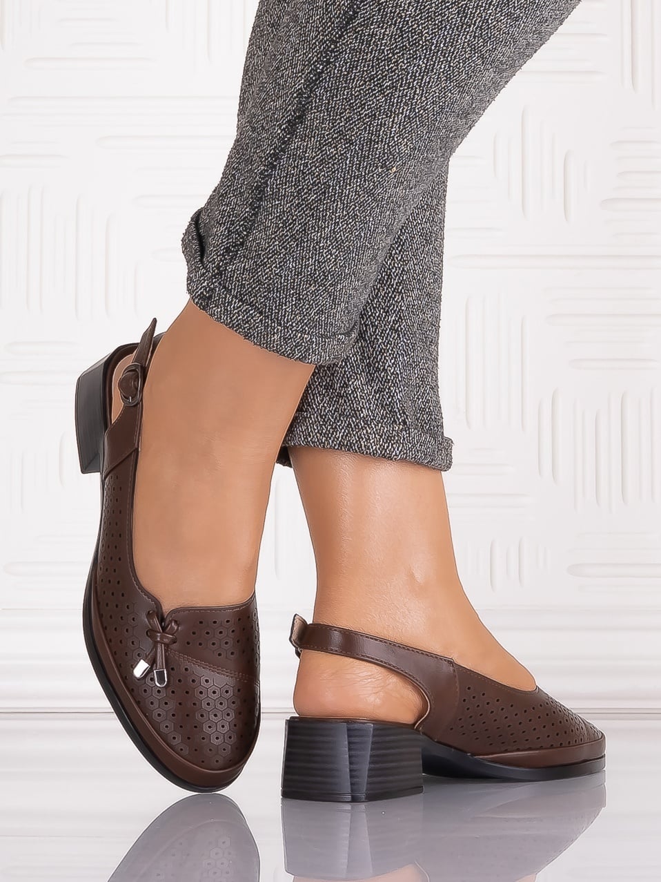 Pantofi casual Maro dama din Piele Ecologica Irinelea - poza 3