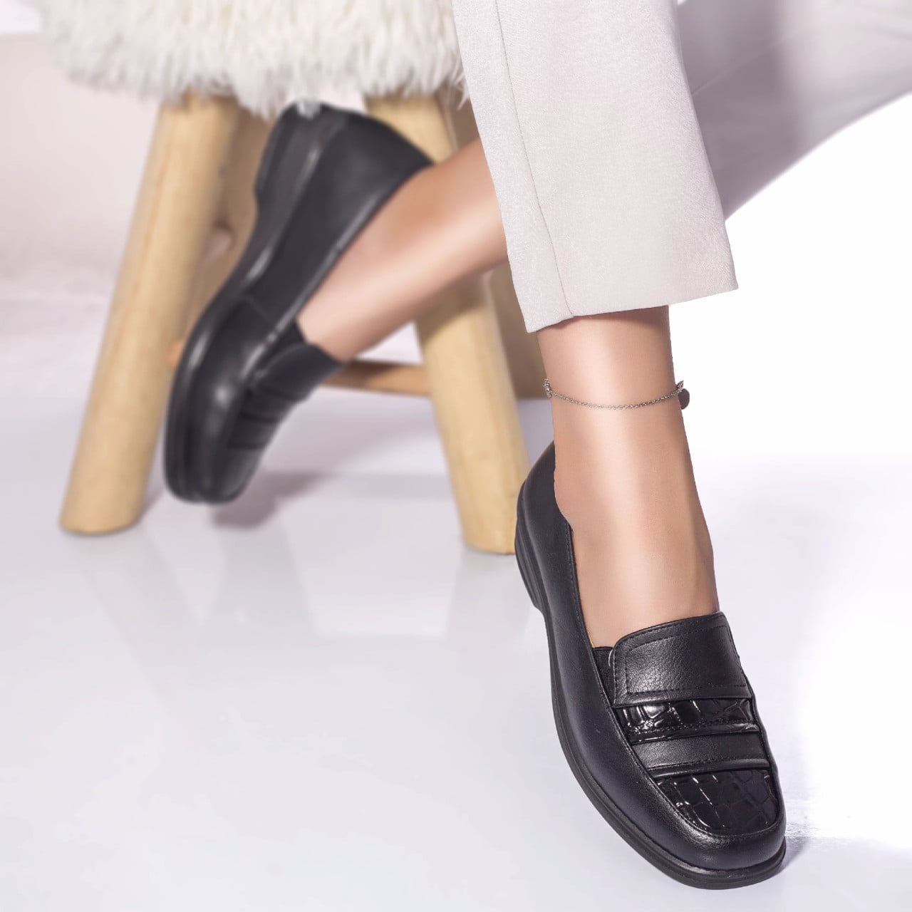 Pantofi casual mocasini eiko piele ecologica negru - poza 1