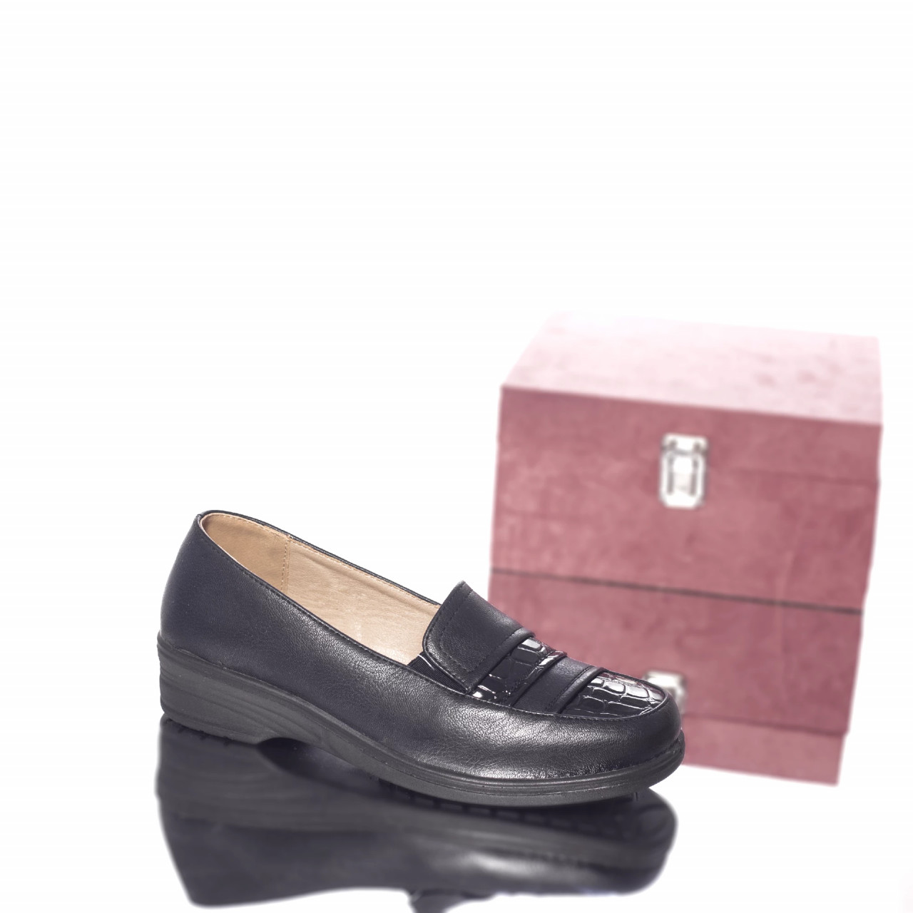 Pantofi casual mocasini eiko piele ecologica negru - poza 4