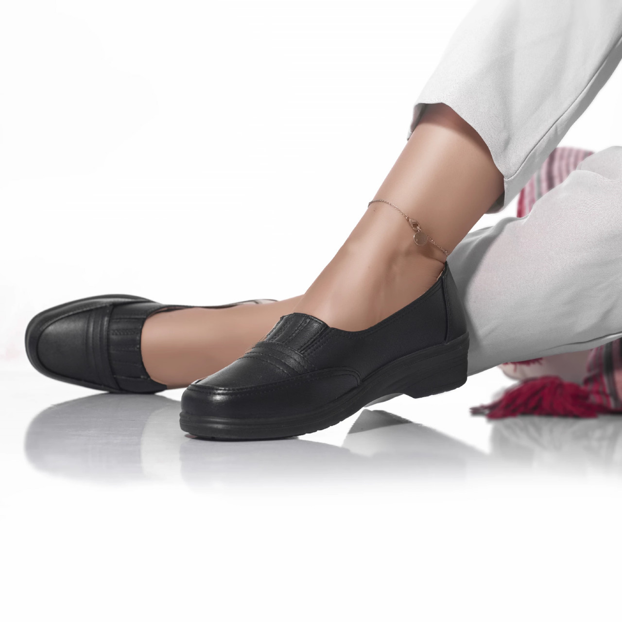 Pantofi casual mocasini estela piele ecologica negru - poza 2