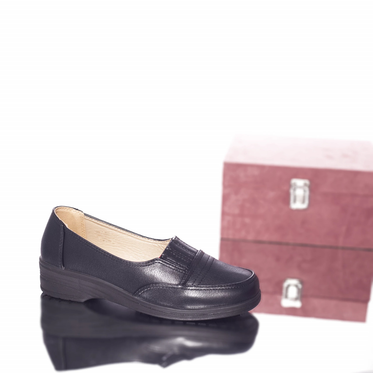 Pantofi casual mocasini estela piele ecologica negru - poza 4