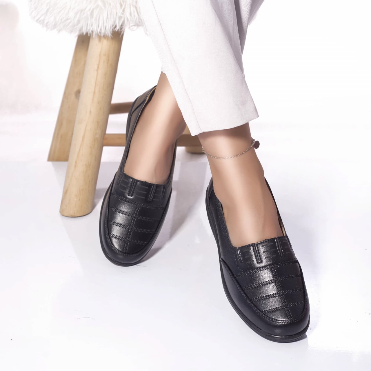 Pantofi casual mocasini shamara piele ecologica negru - poza 1