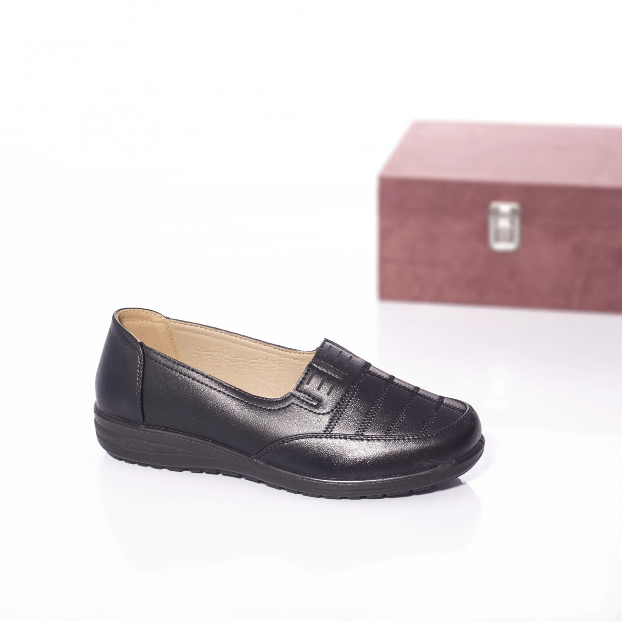 Pantofi casual mocasini shamara piele ecologica negru - poza 3