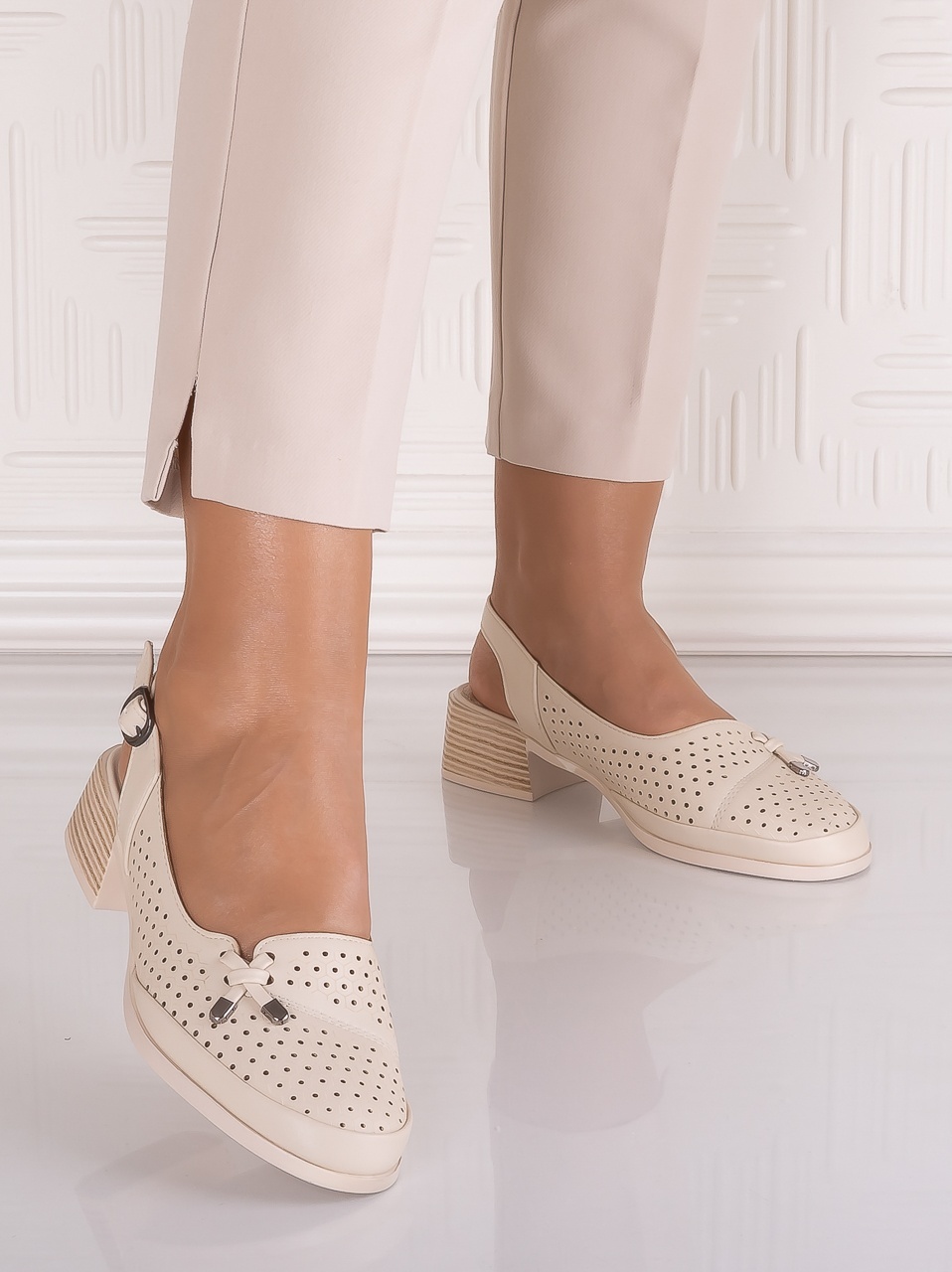 Pantofi casual Negri dama din Piele Ecologica Irinelea - poza 4